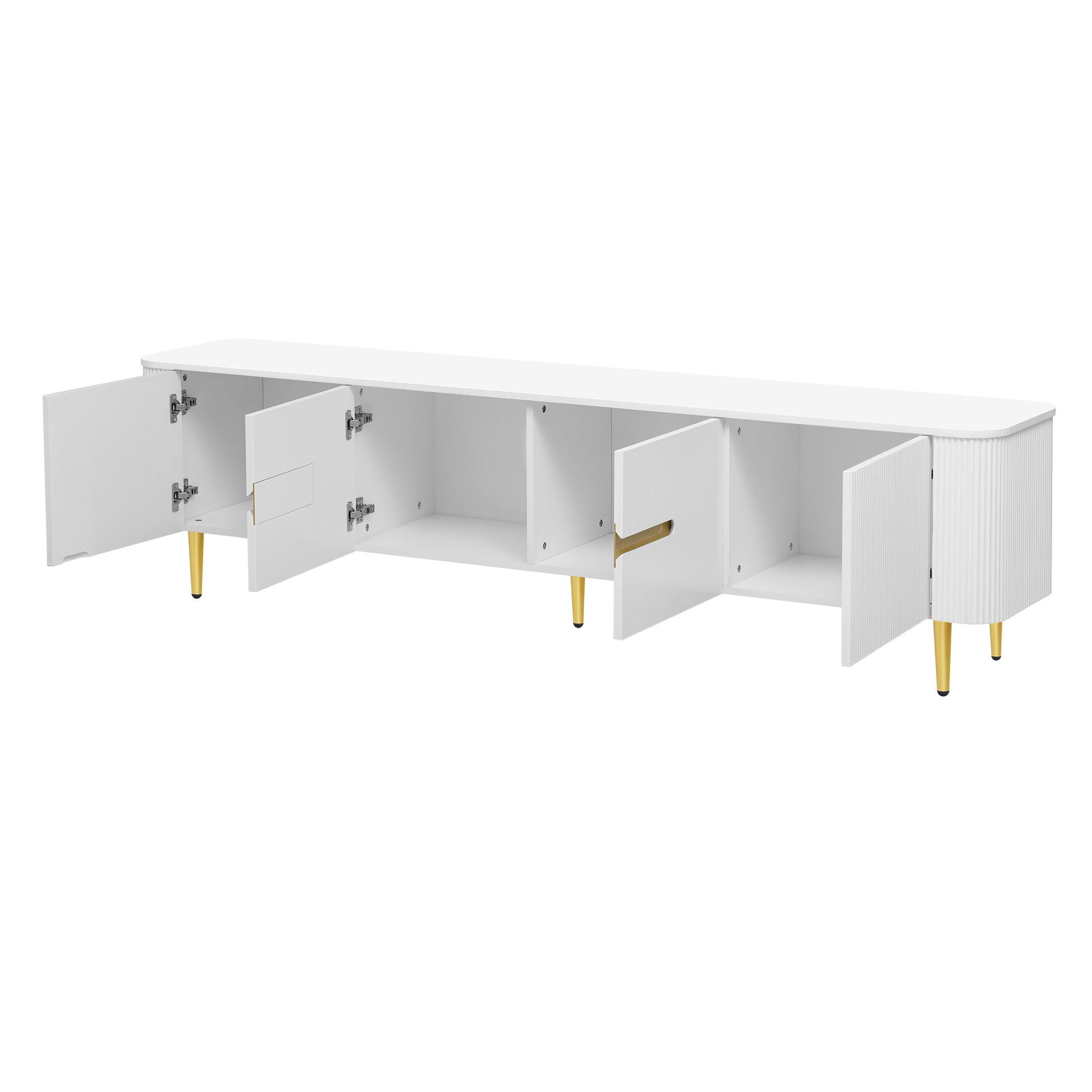 Bramwell 78' Modern Minimalist TV Console, White