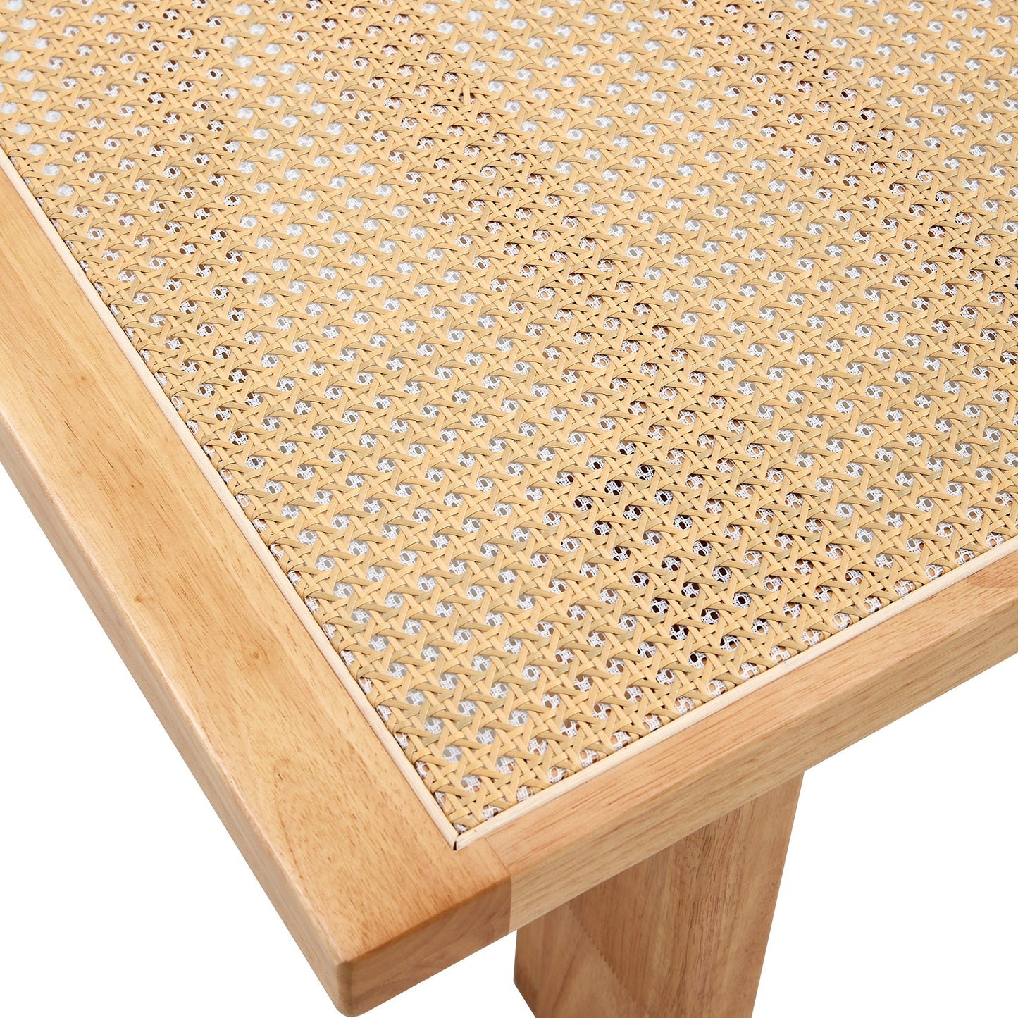 Brent Natural Finish Coffee Table with Rattan Top