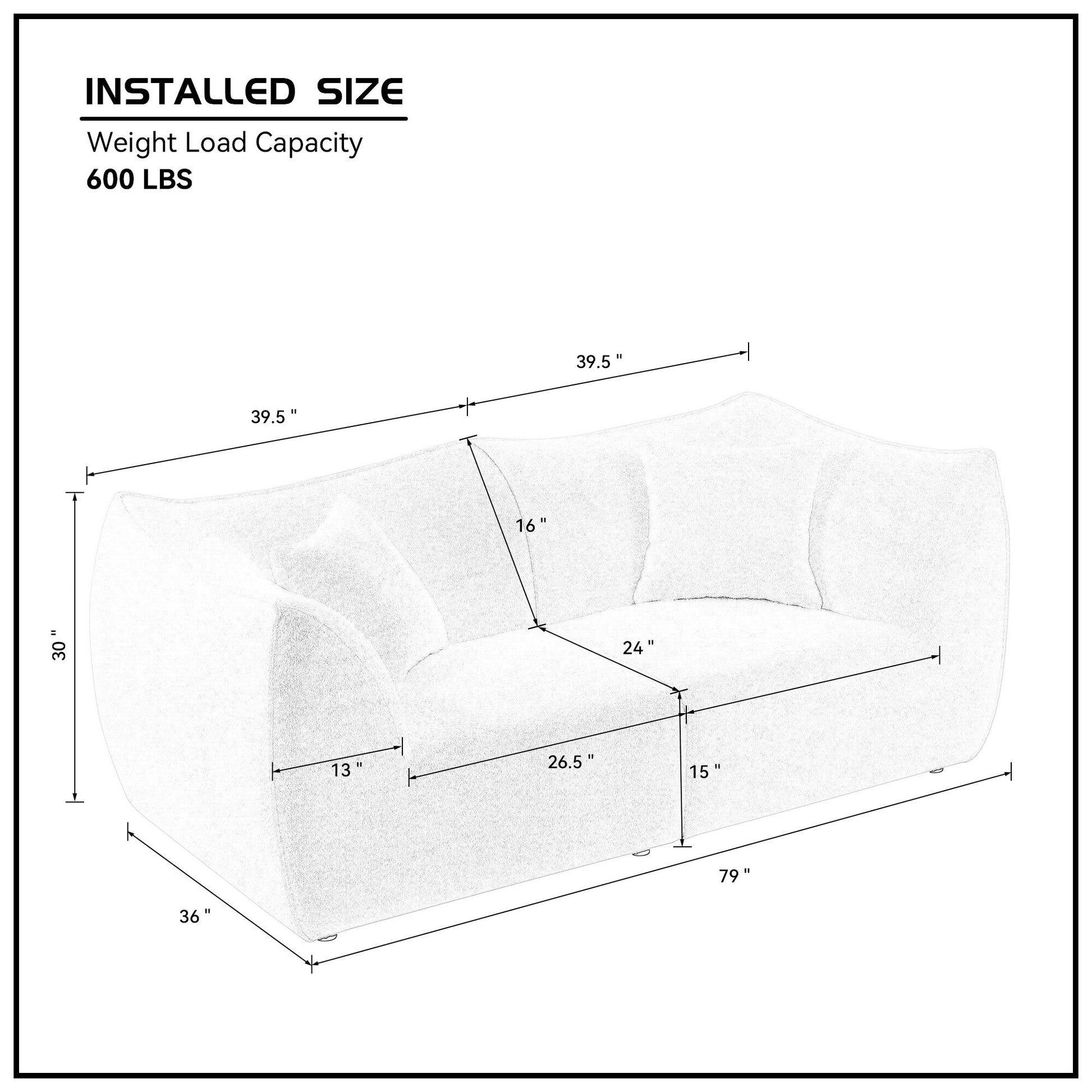 Zulema 79" Modern Deep Seat Upholstered Sofa, Gray