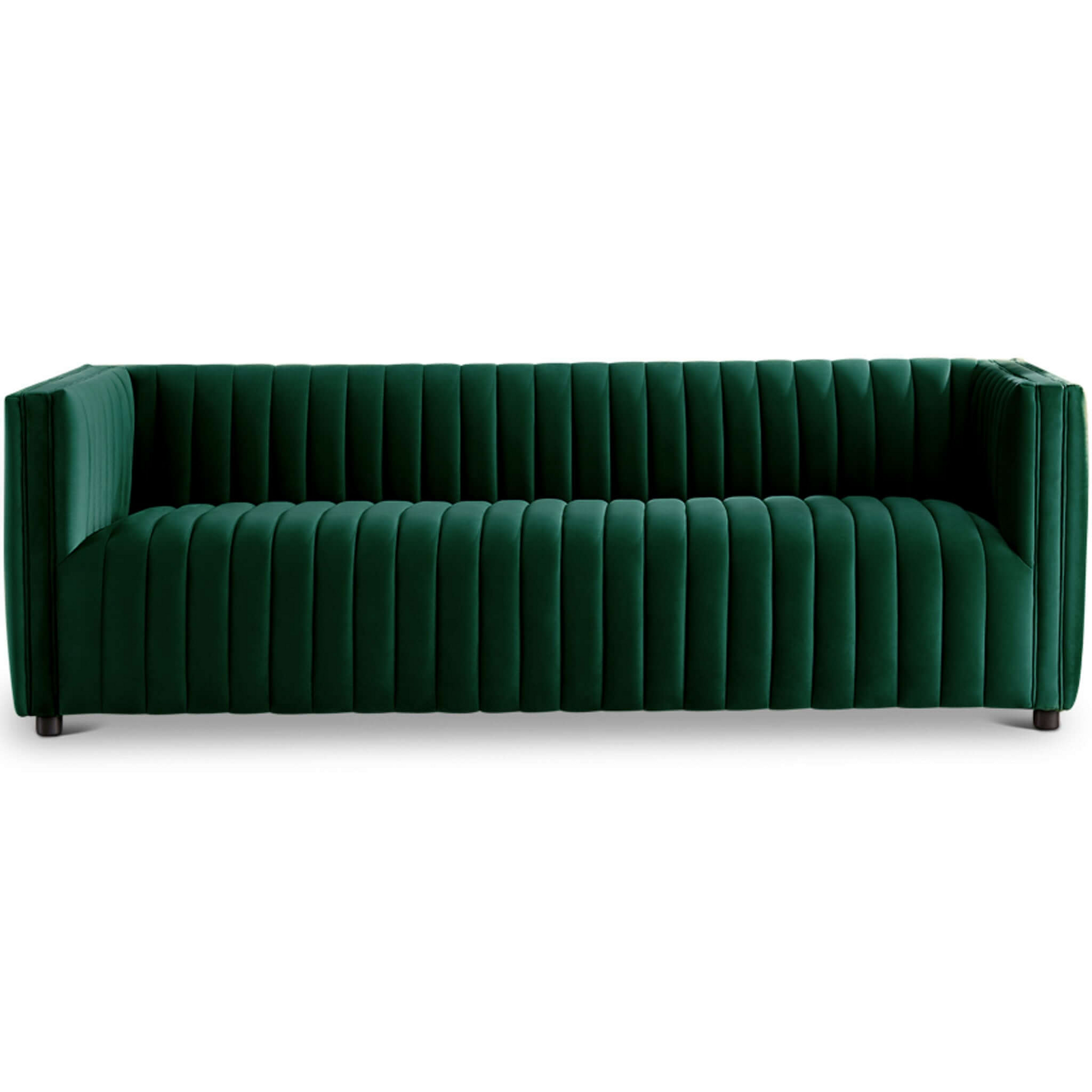 Dominic Modern Channel Tufted Velvet Sofa, Green