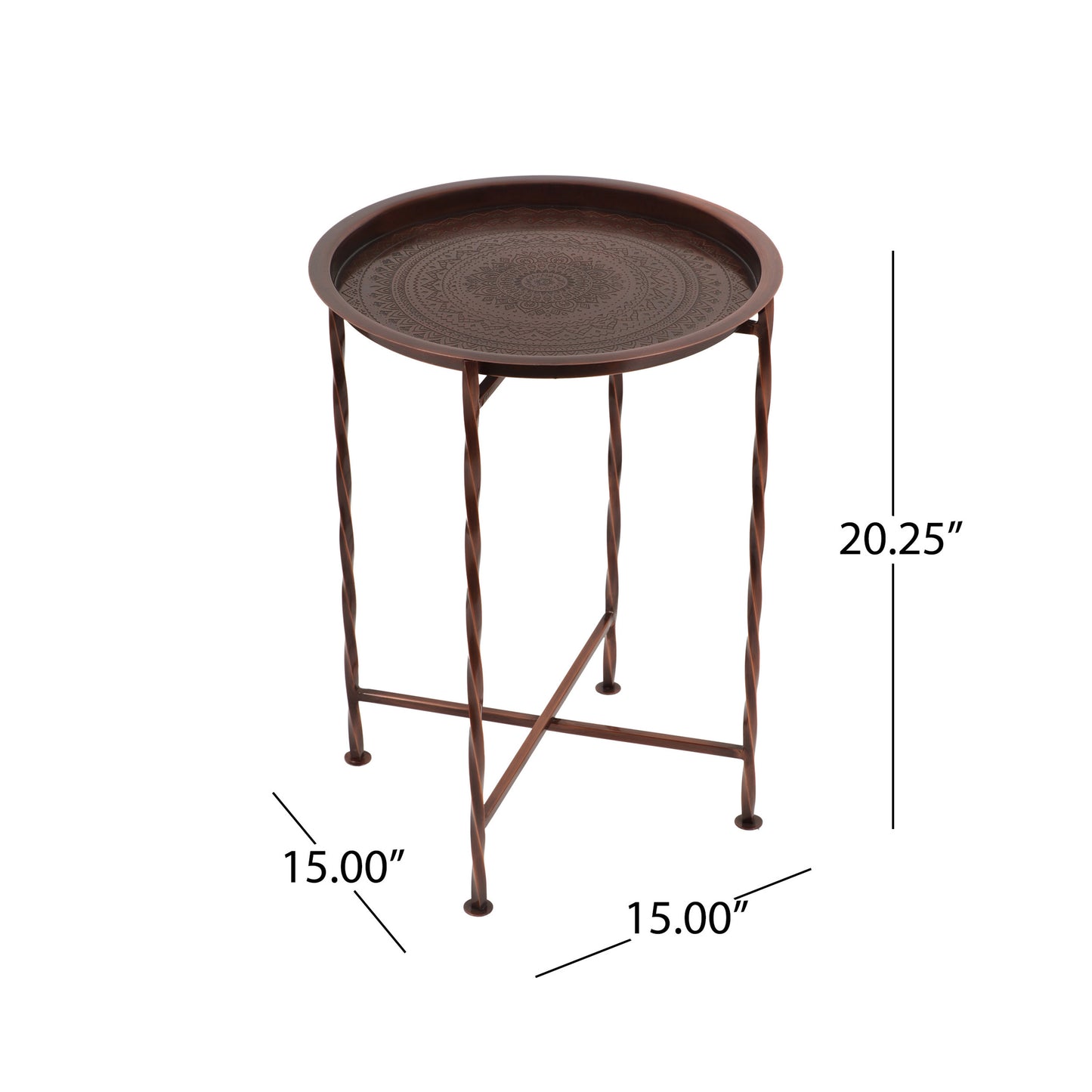 Adelina Iron Side Table, Copper