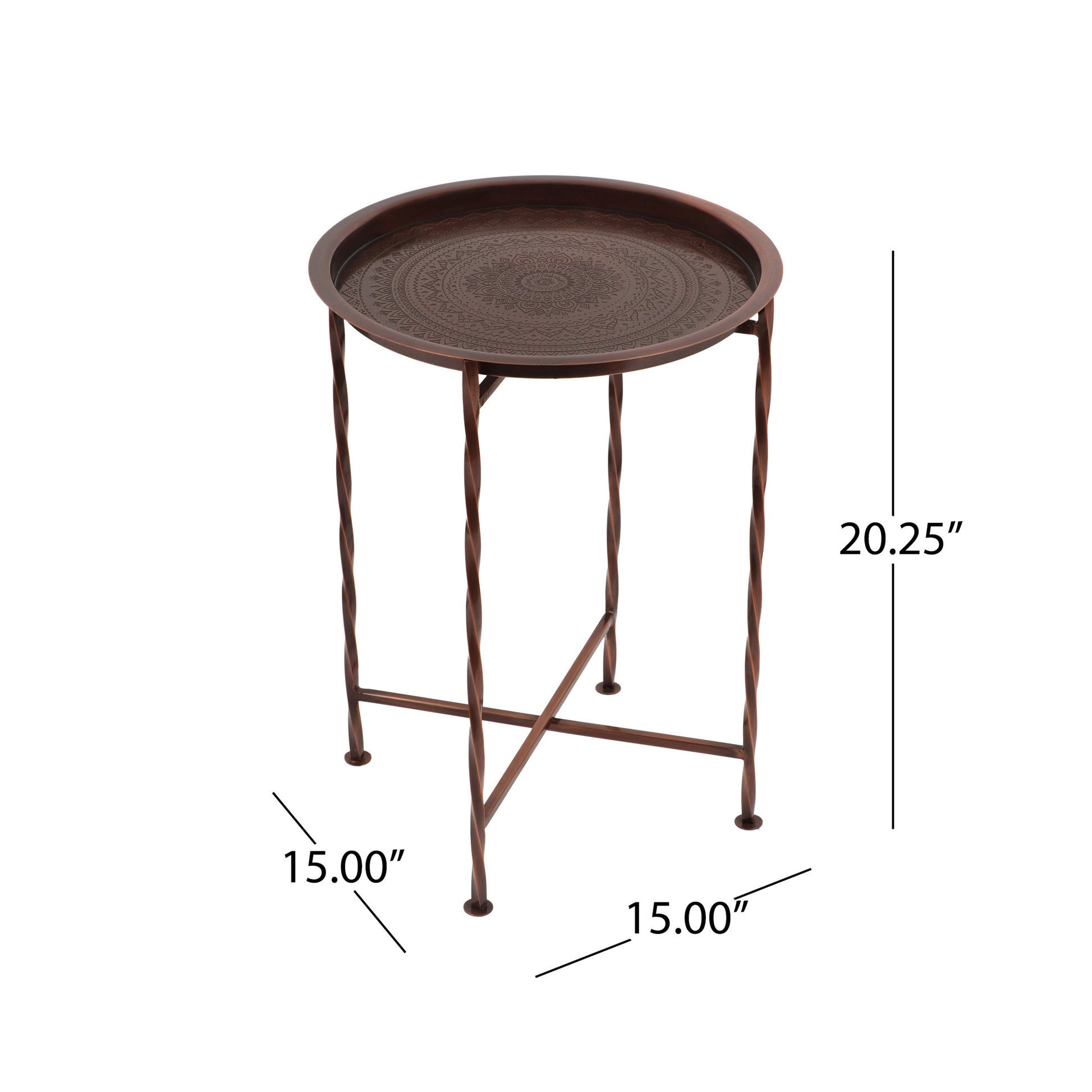 Adelina Iron Side Table, Copper