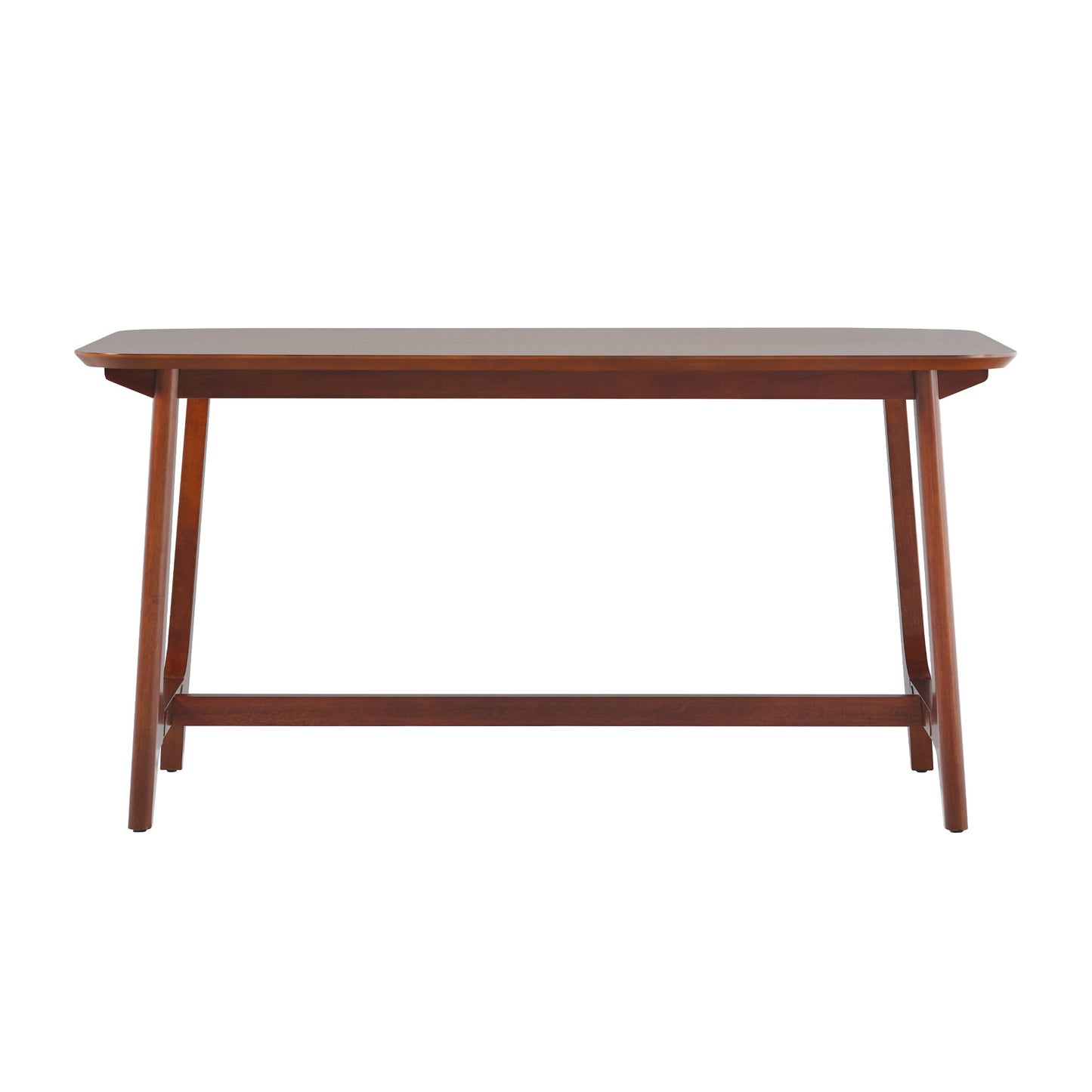 Marlene Mid-Century Modern Modern Dining Table with Trestle Base, Walnut Veneer