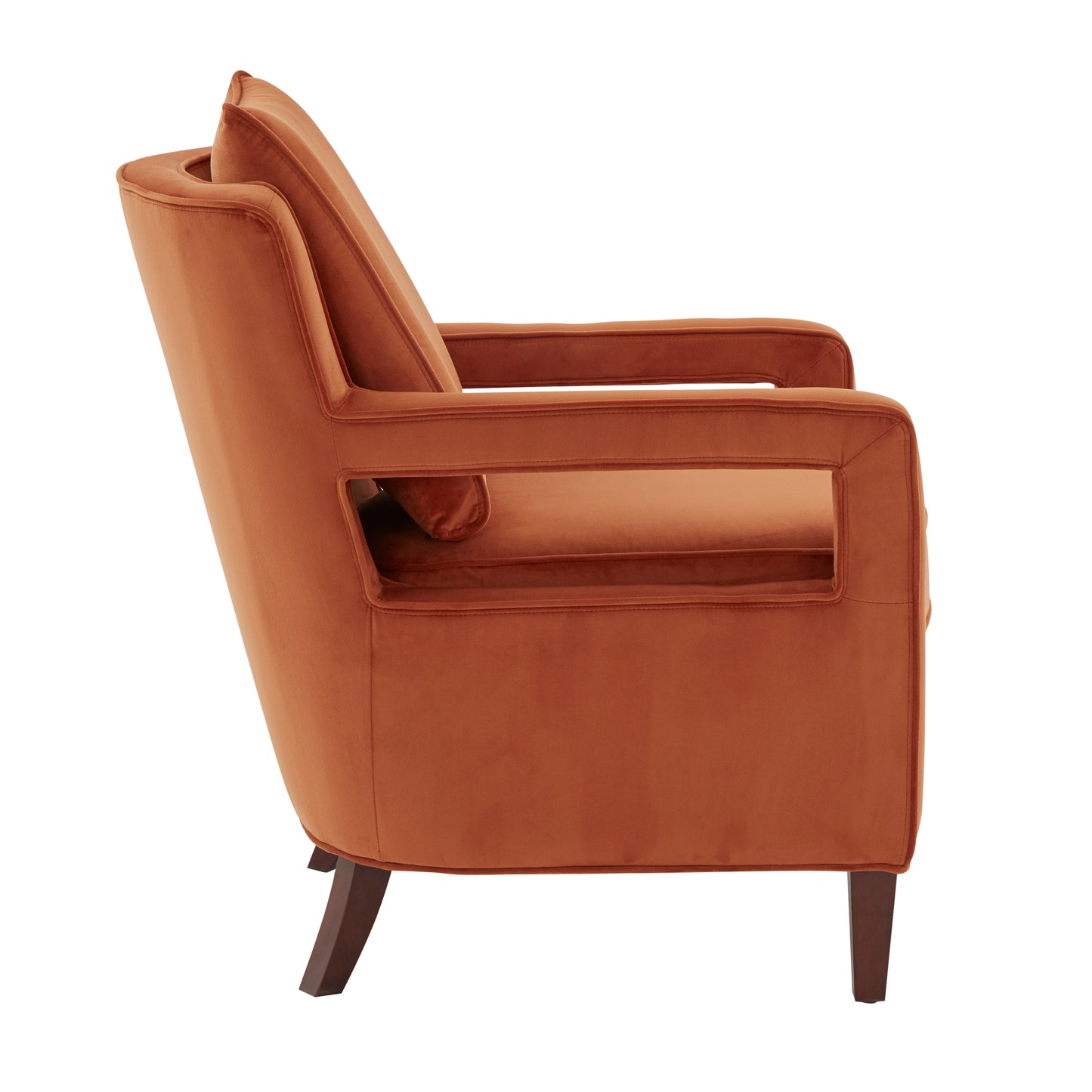 Alina Burnt Orange Velvet Accent Arm Chair