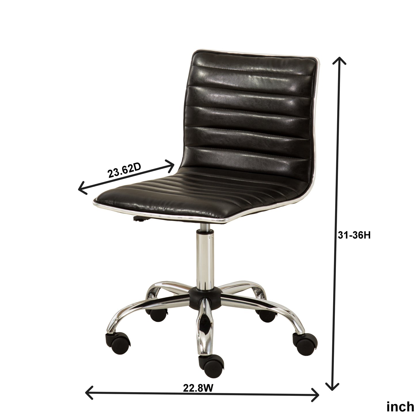 Fremo Chromel Adjustable Air Lift Office Chair, Black