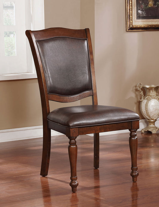 Beatrice Traditional Solid Wood Brown Cherry & Espresso Side Chairs Set of 2