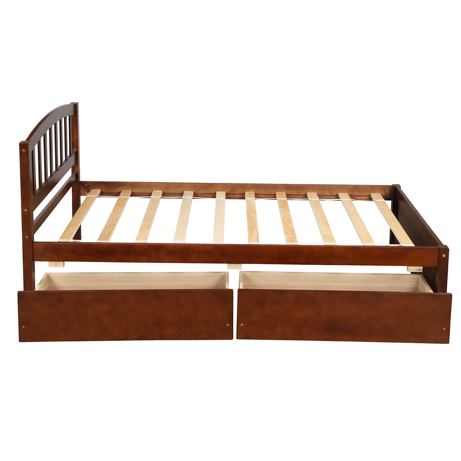 Salem Twin Platform Bed with 2-storage Drawers, Walnut