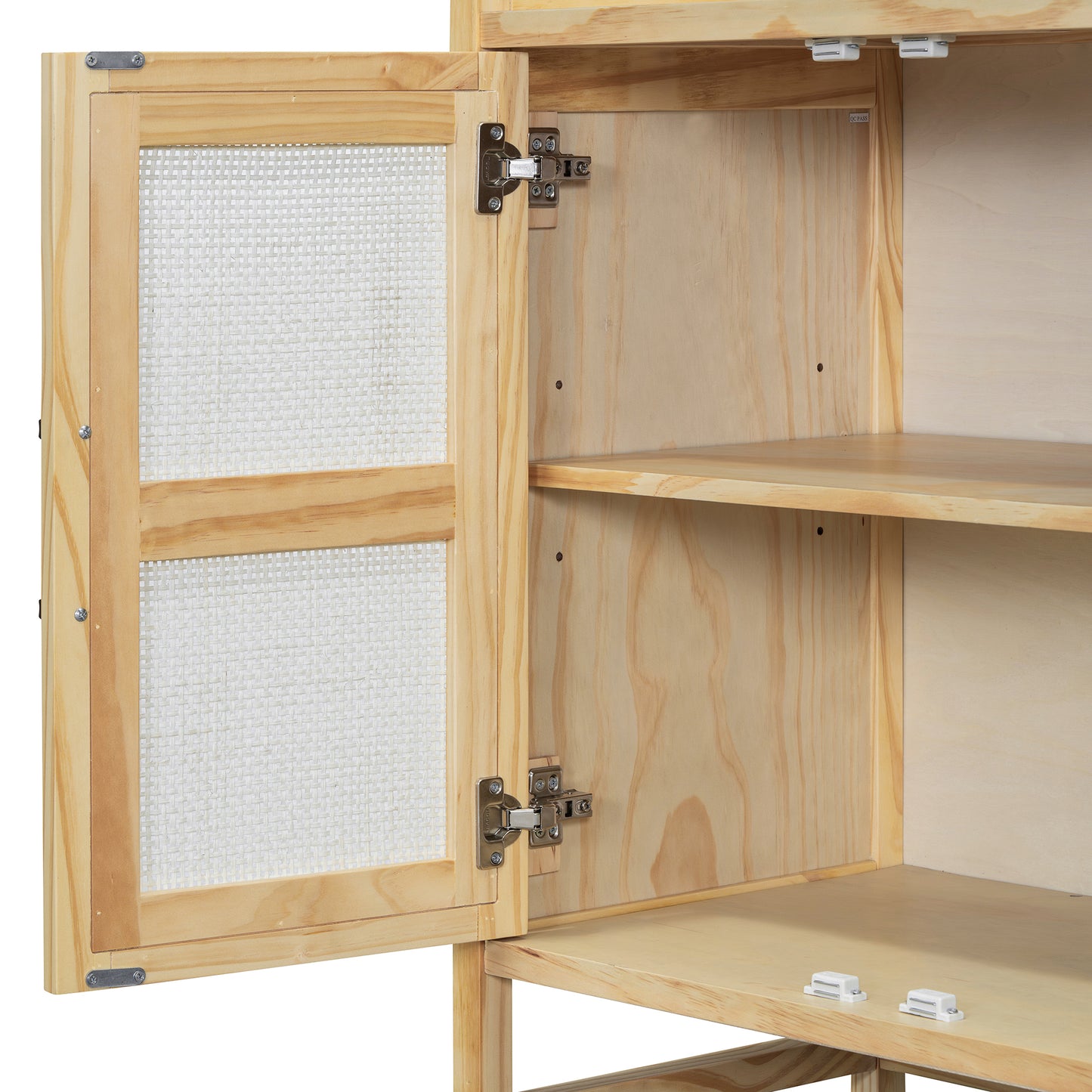 Halcyon Rustic Cabinet with Rattan Doors, Natural