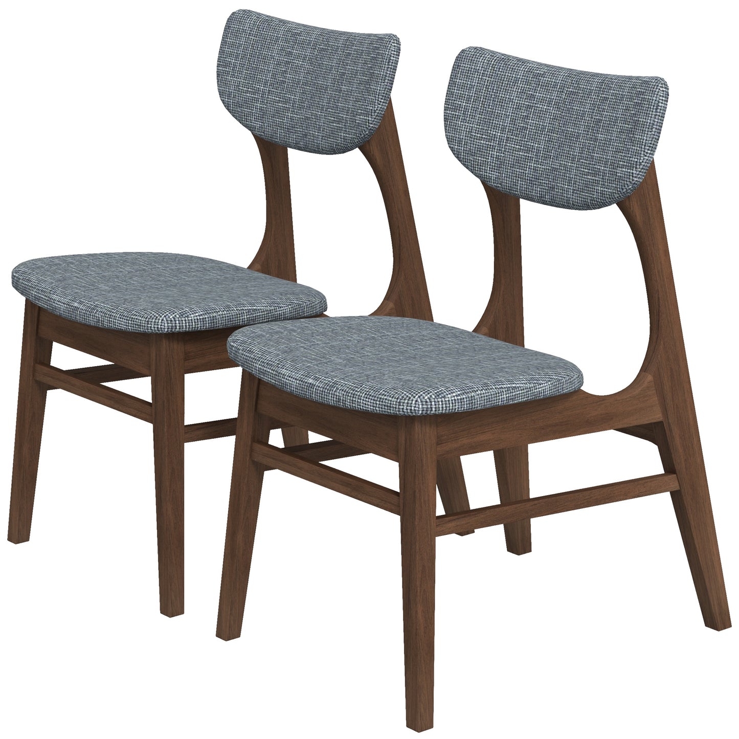 Eula Mid-Century Modern Dark Grey Dining Chair Set of 2