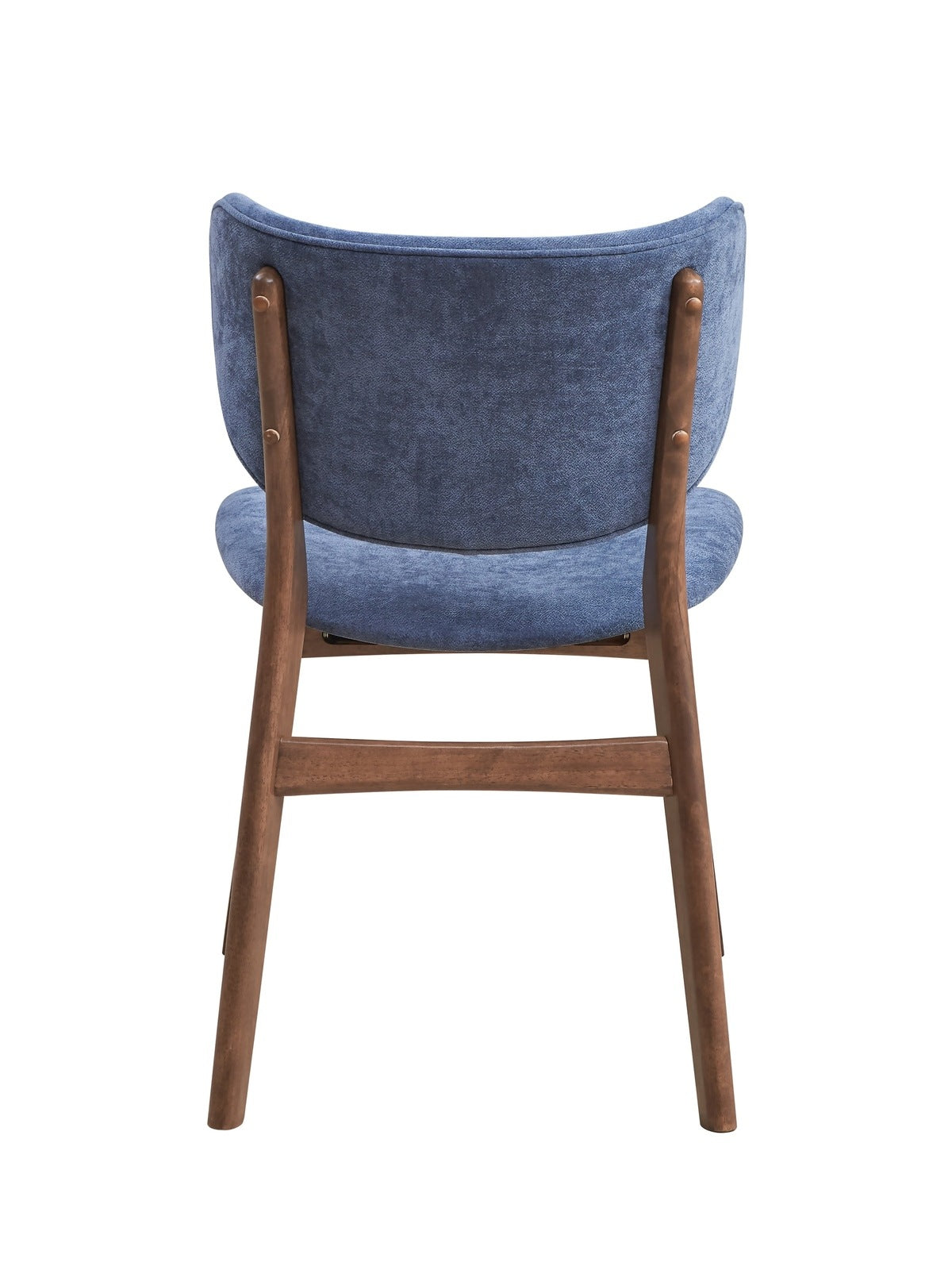 Blue and Walnut Padded Side Chair Set of 2