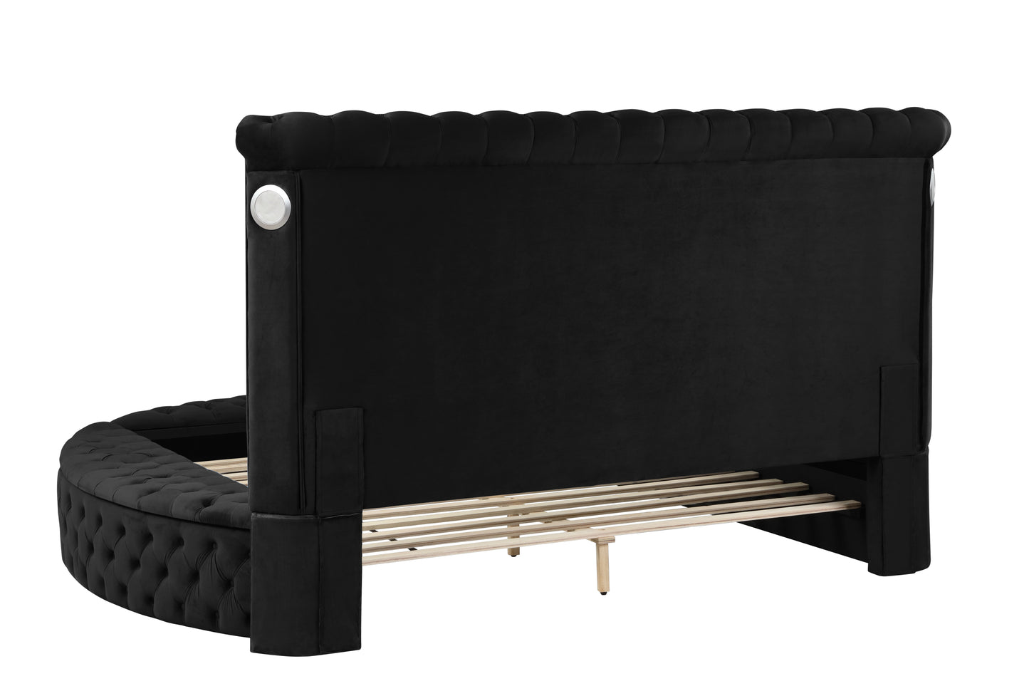 Hazel Contemporary Velvet King Size Storage Bed, Black