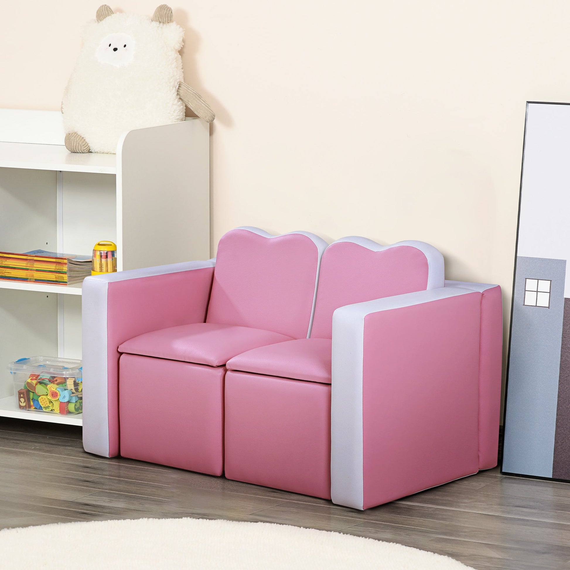 Kids Sofa Set 2-in-1 Convertible Chair or Couch Set