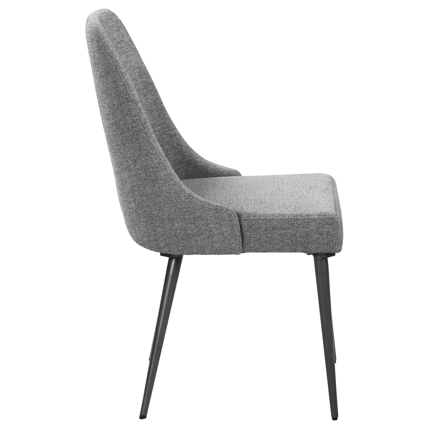 Grey and Gunmetal Side Chair Set of 2