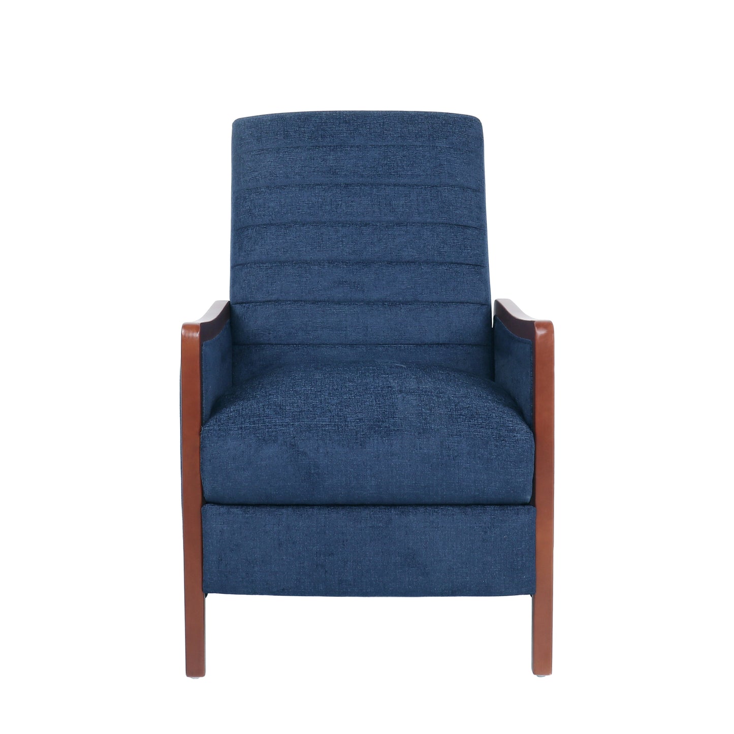 Seraphina Mid-Century Modern Style Plush Navy Blue Fabric Recliner