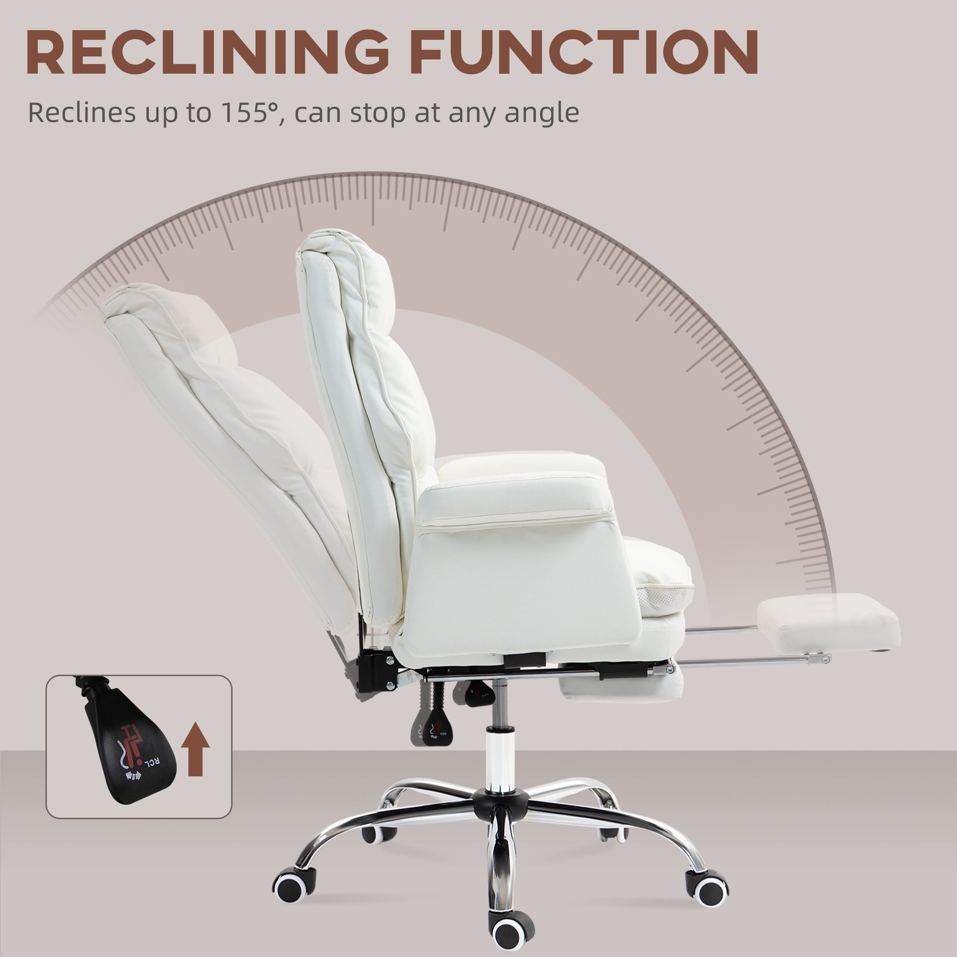 Alexandra PU Leather Executive Office Chair, White