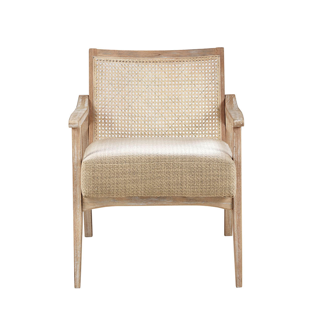 Kelly Mid-Century Modern Rattan Accent Arm Chair