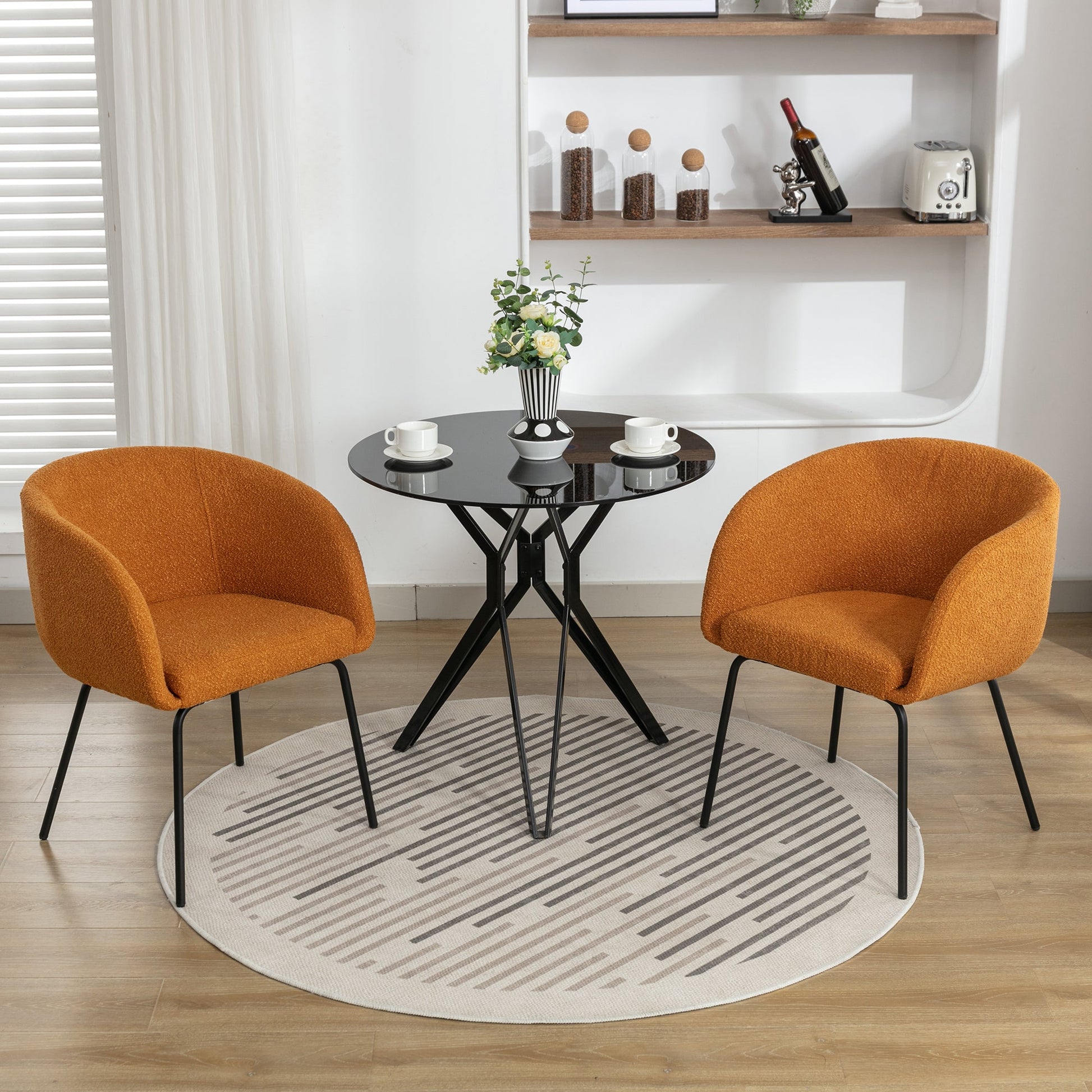 Lindy Modern Boucle Dining Chairs Set of 2 Ginger