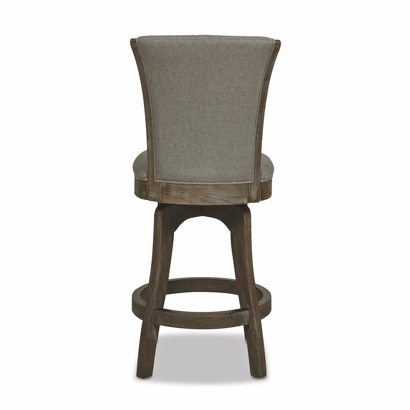 Henry 27” Armless Swivel Counter Height Bar Stool, Heathered Grey Linen