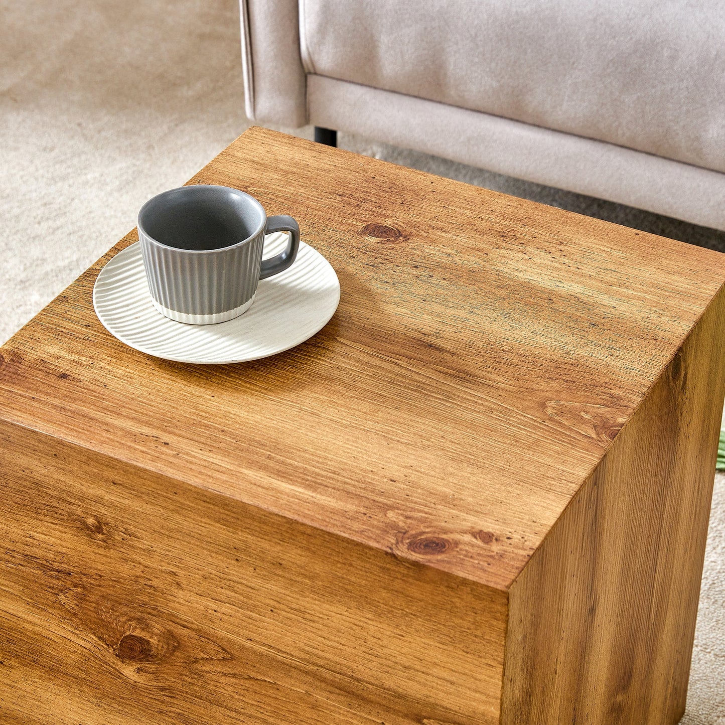 Milton Modern Natural Finish Side Table