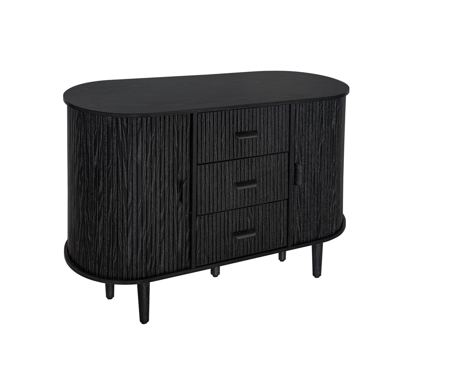 Braxton II Modern 3-drawer, 2-door Sideboard Cabinet, Black