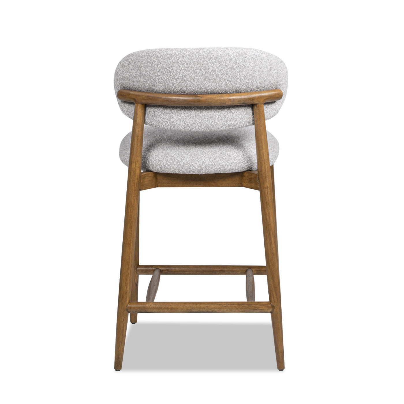 Locke 26.5' Modern Upholstered Counter Stool with Wood Frame, Salt & Pepper Boucle