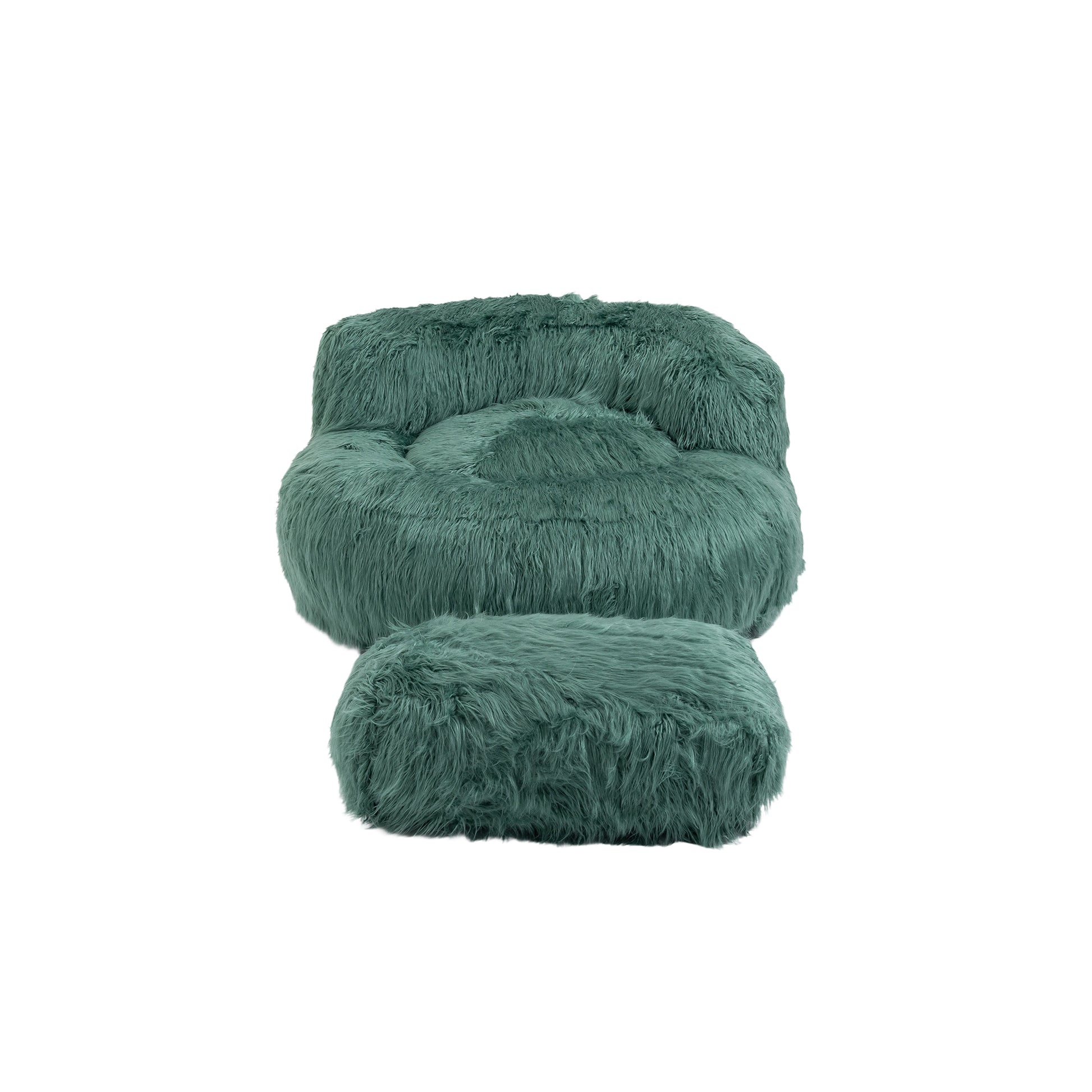 Coolmore Chic Comfort Mint Green Bean Bag Chair & Ottoman for Gaming and Relaxation