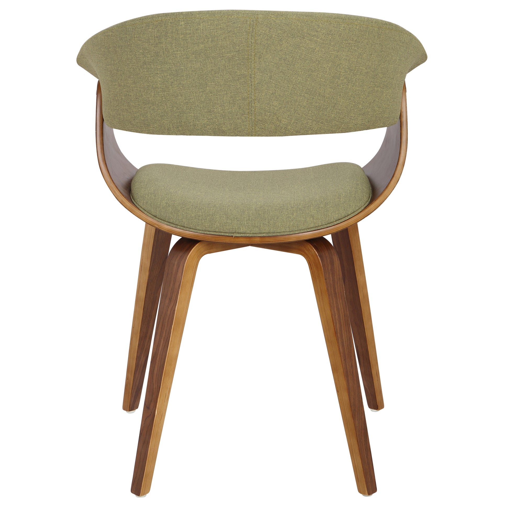 Weston Mid-Century Modern Side Chairs with Walnut Frame Set of 2 , Green