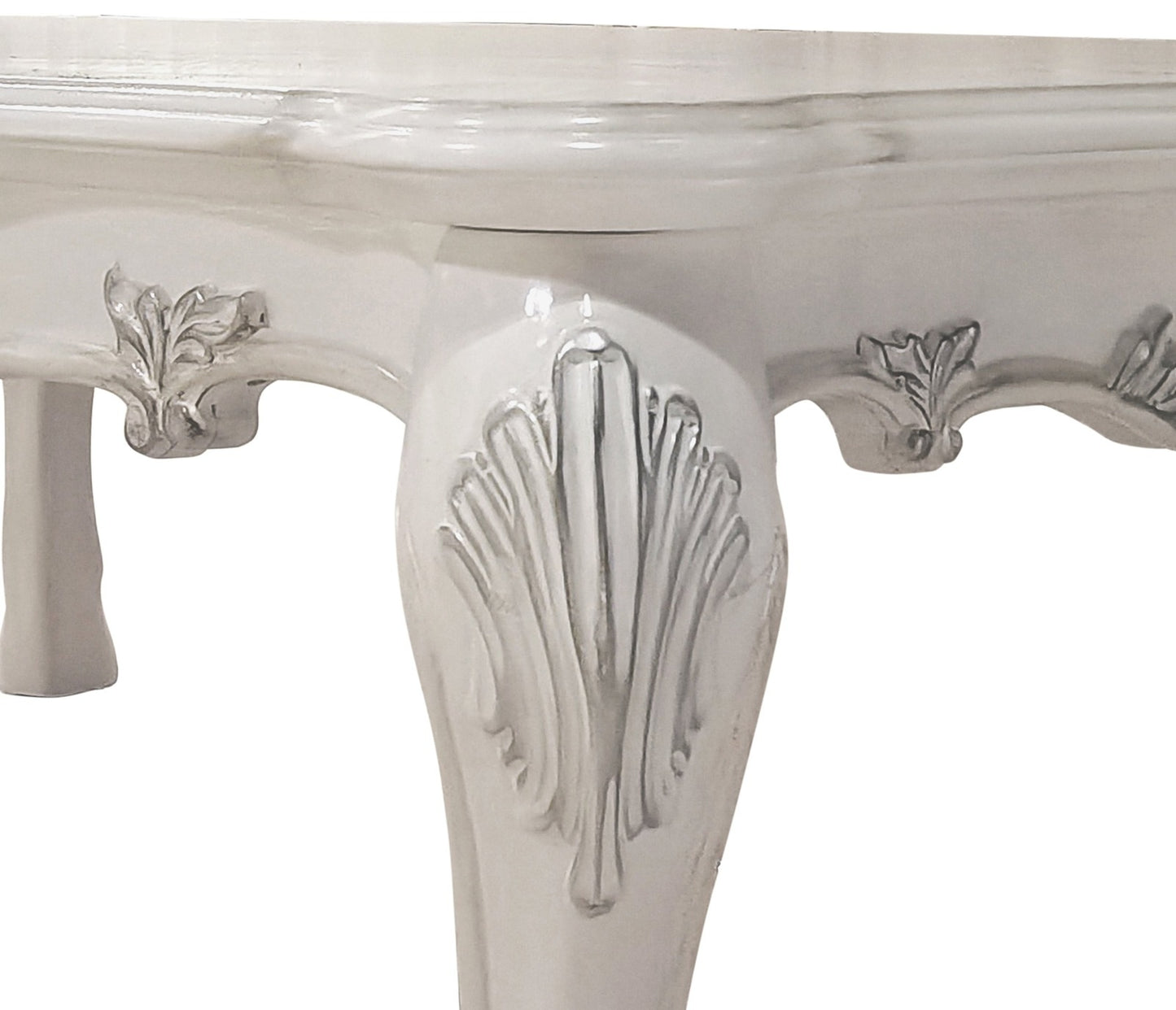 Darlene Bone White Coffee Table with Claw Leg