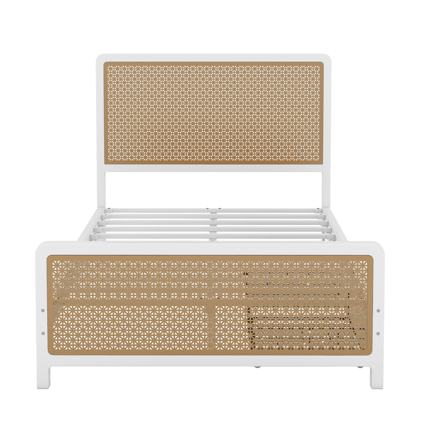 Belton Full Size Metal Platform Bed with 2 Drawers, White