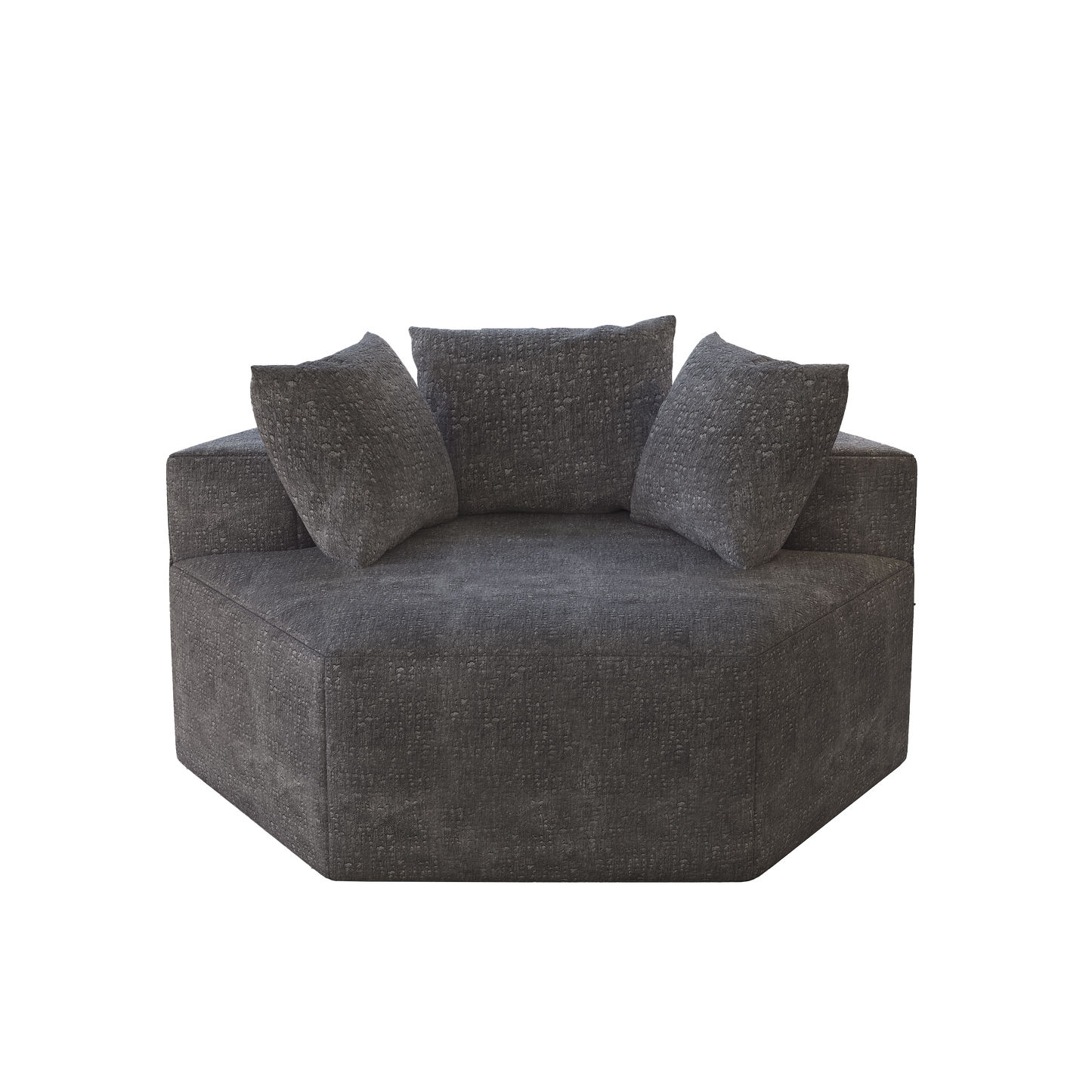 Versatile Comfort: 54'' Chenille Sponge Fluffy Grey Modern Sleeper Chair