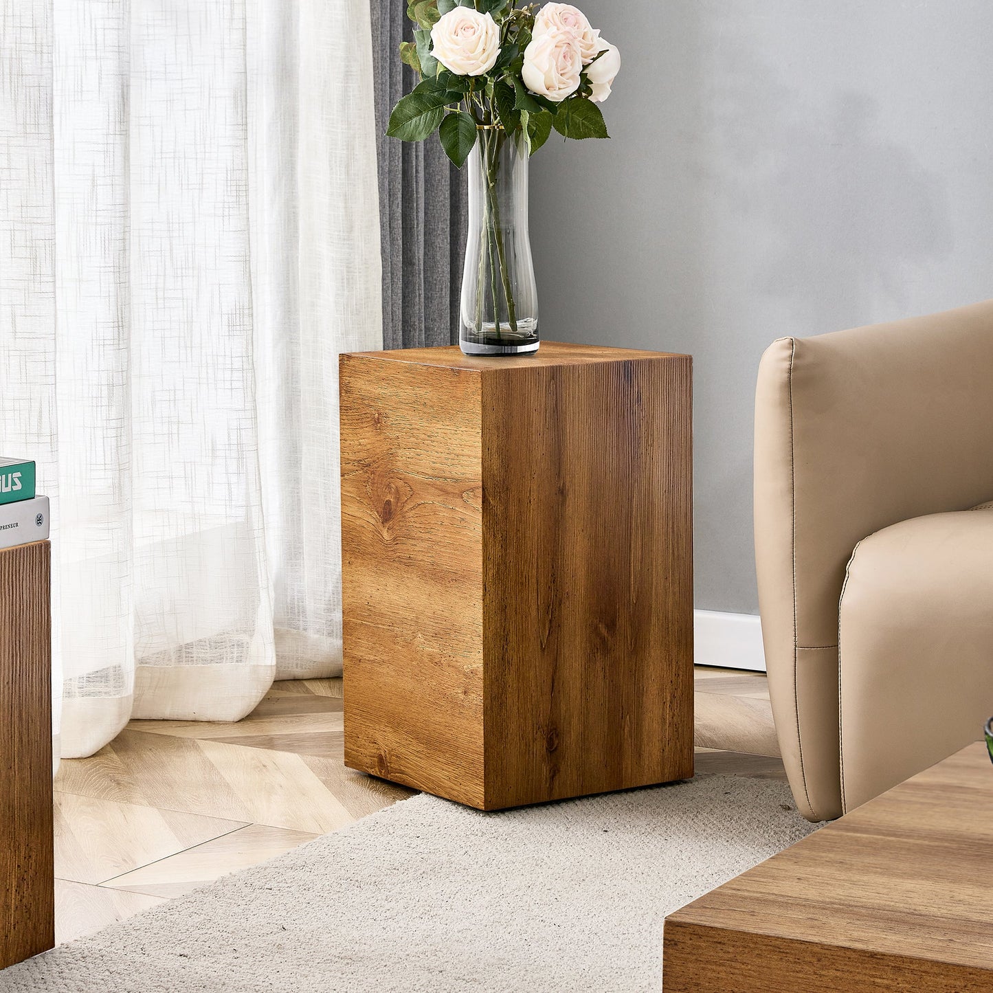 Milton Modern Natural Finish Side Table