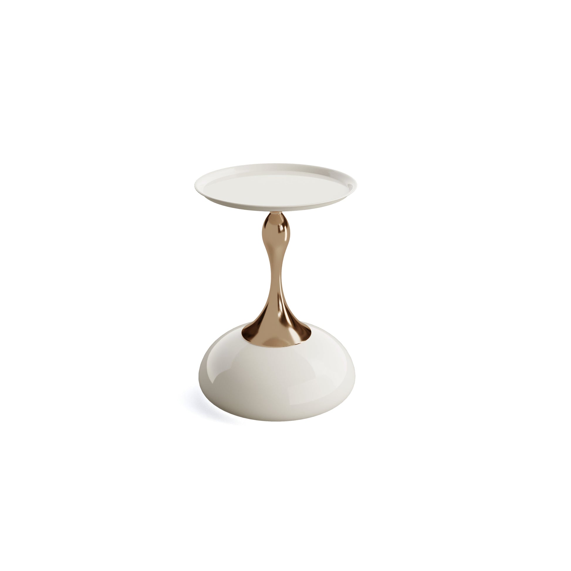 Braxton Modern Minimalist Iron End Table - White & Gold