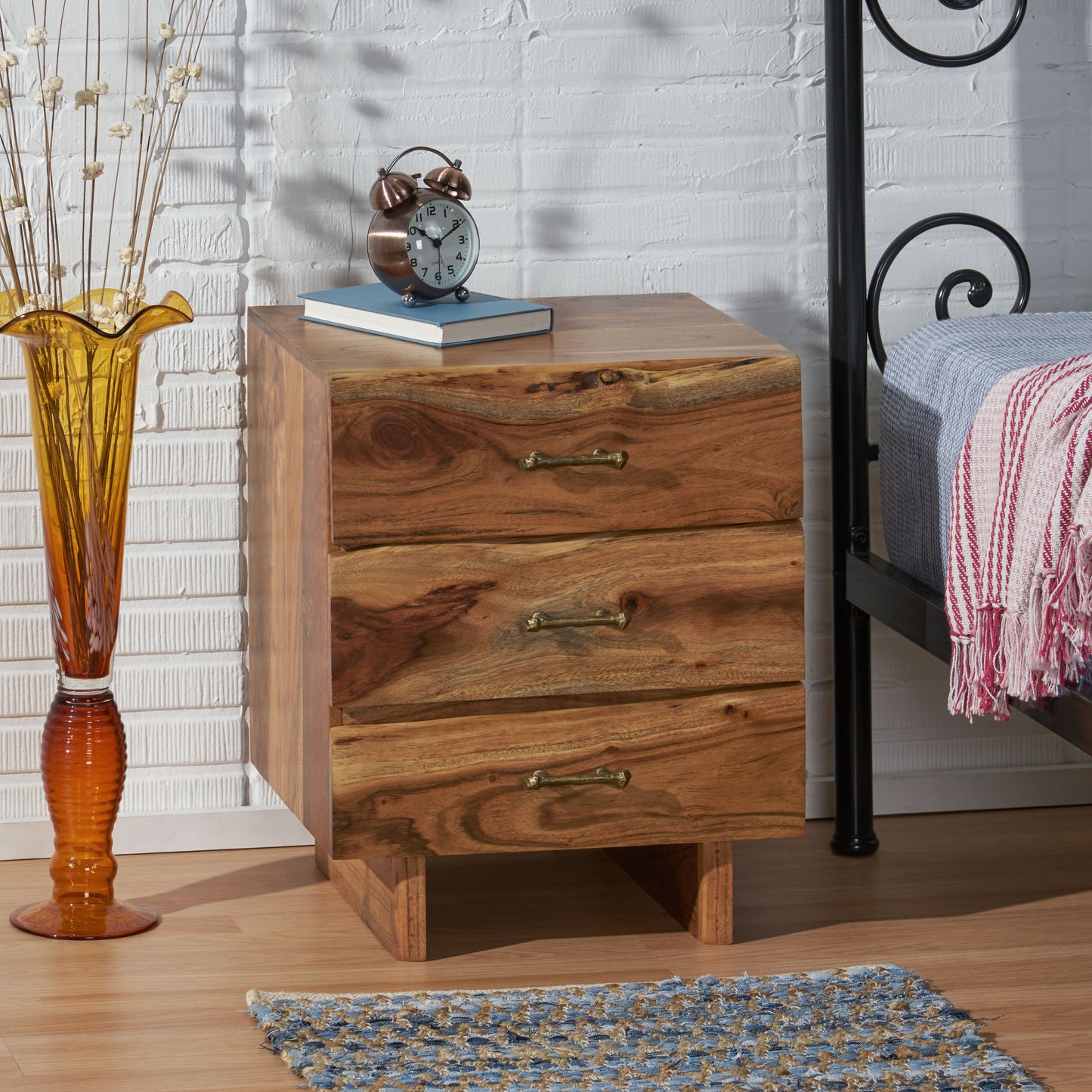 Wilma 3-Drawer BOHO Nightstand