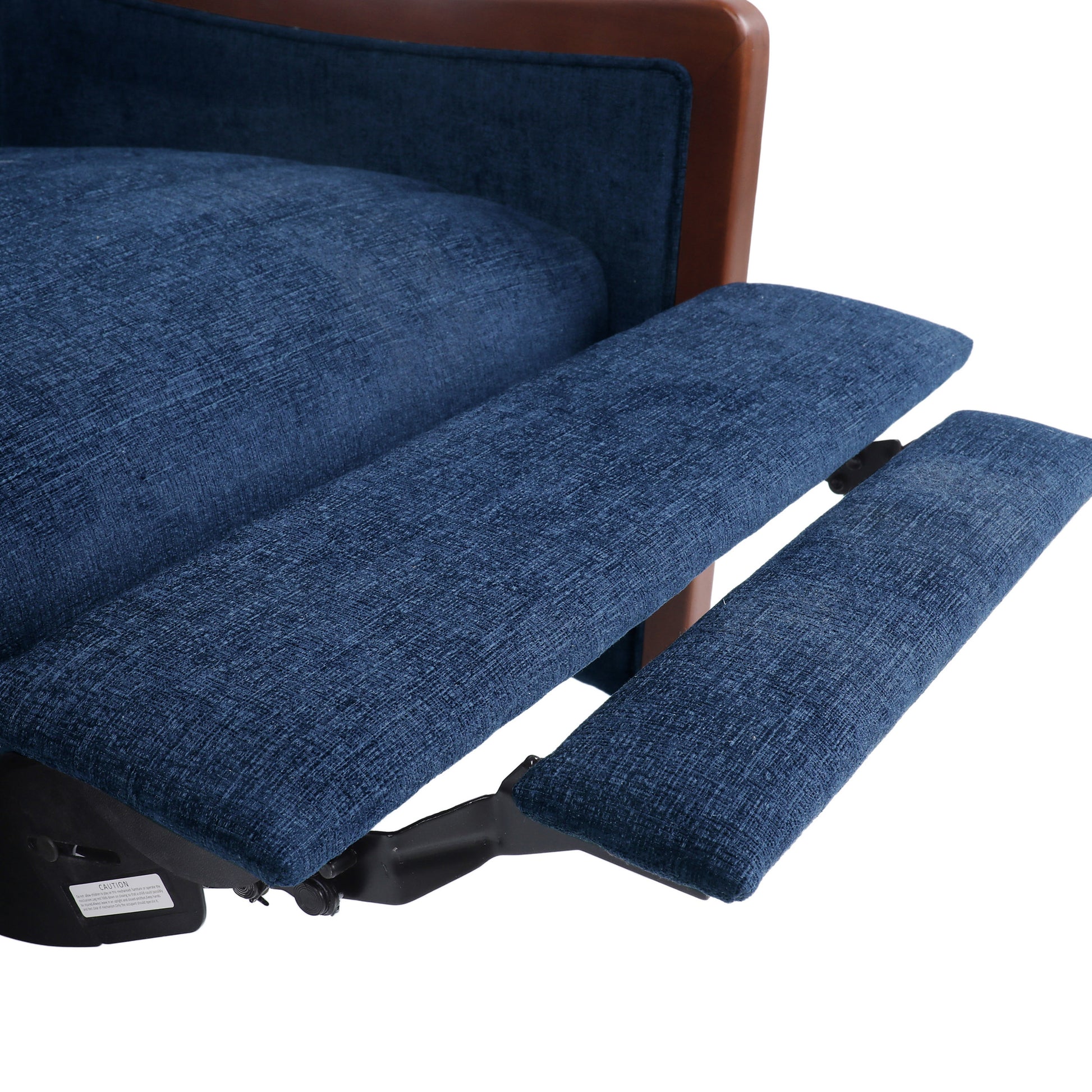 Seraphina Mid-Century Modern Style Plush Navy Blue Fabric Recliner