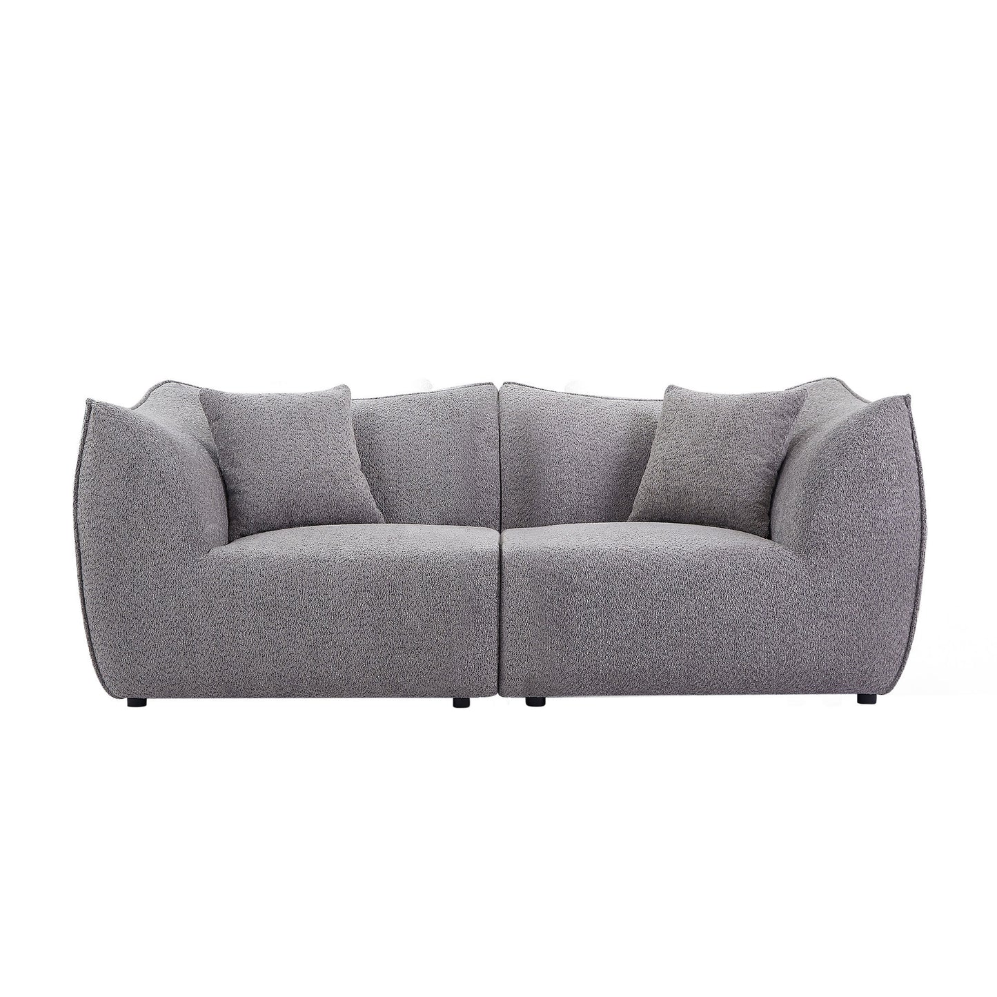 Zulema 79" Modern Deep Seat Upholstered Sofa, Gray