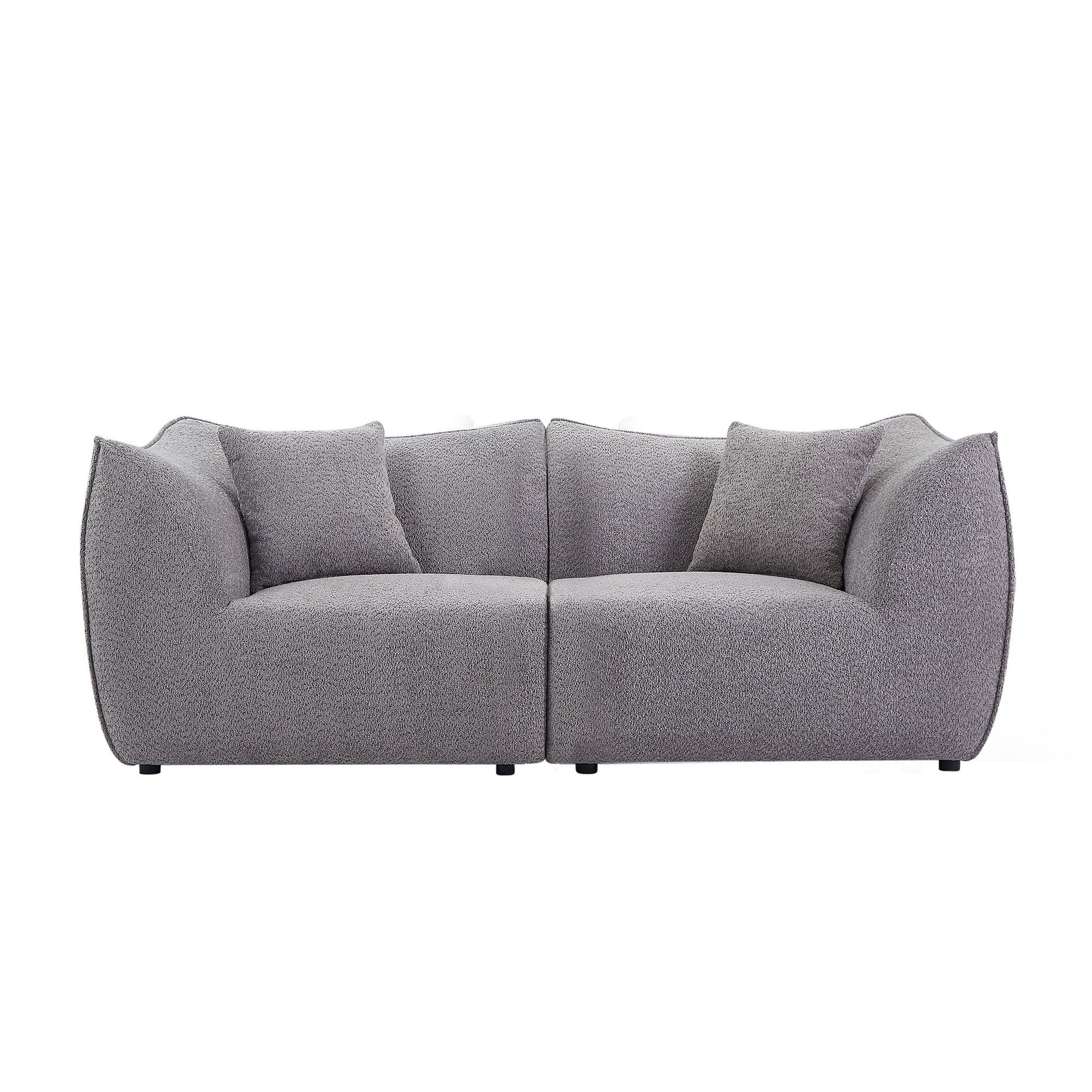 Zulema 79" Modern Deep Seat Upholstered Sofa, Gray