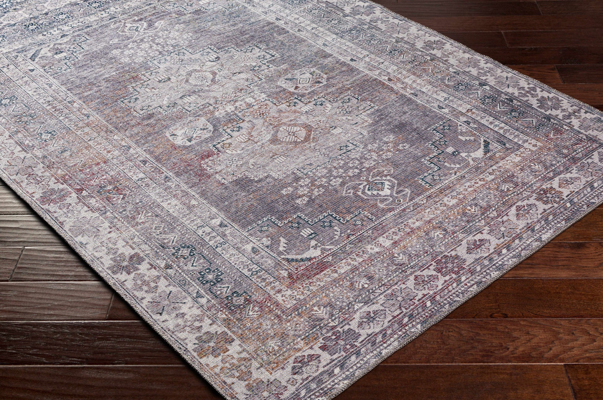 Baltinglass Gray Washable Area Rug - Clearance