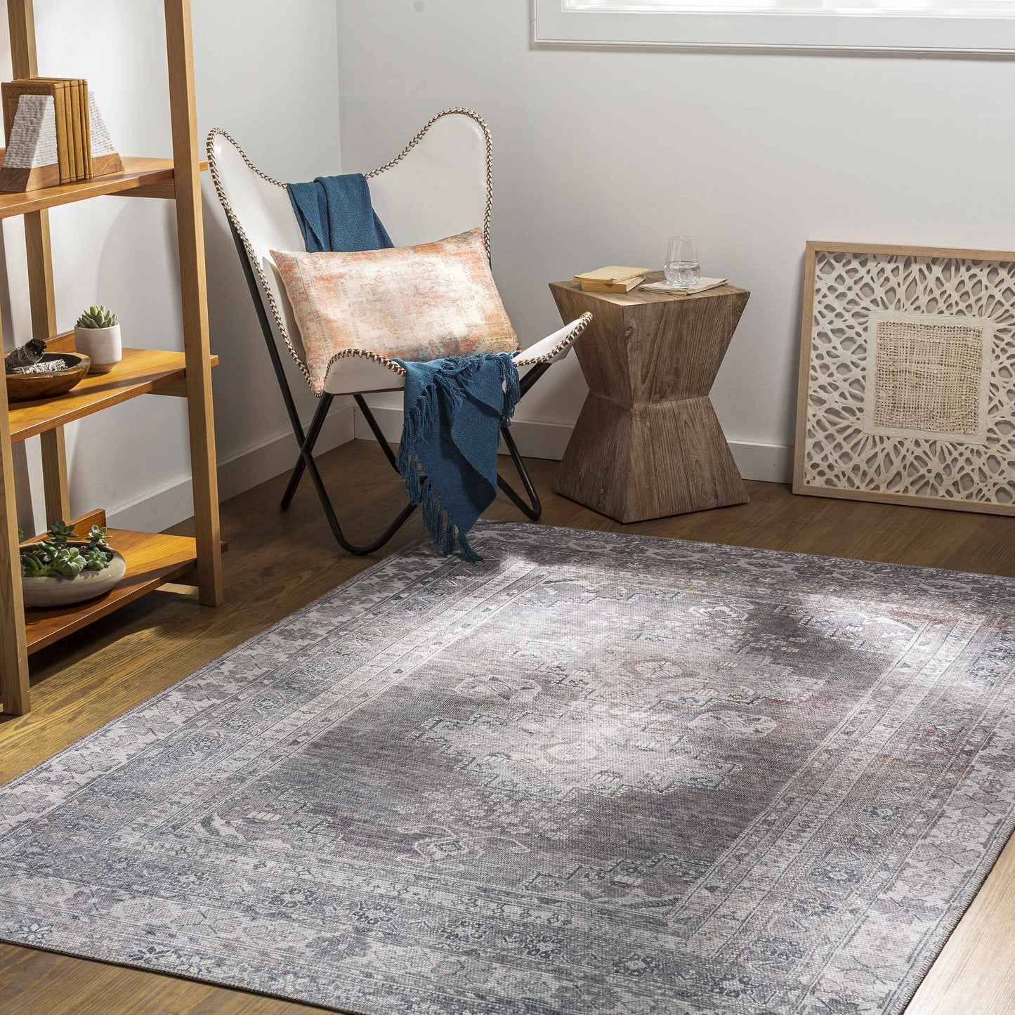 Baltinglass Gray Washable Area Rug - Clearance