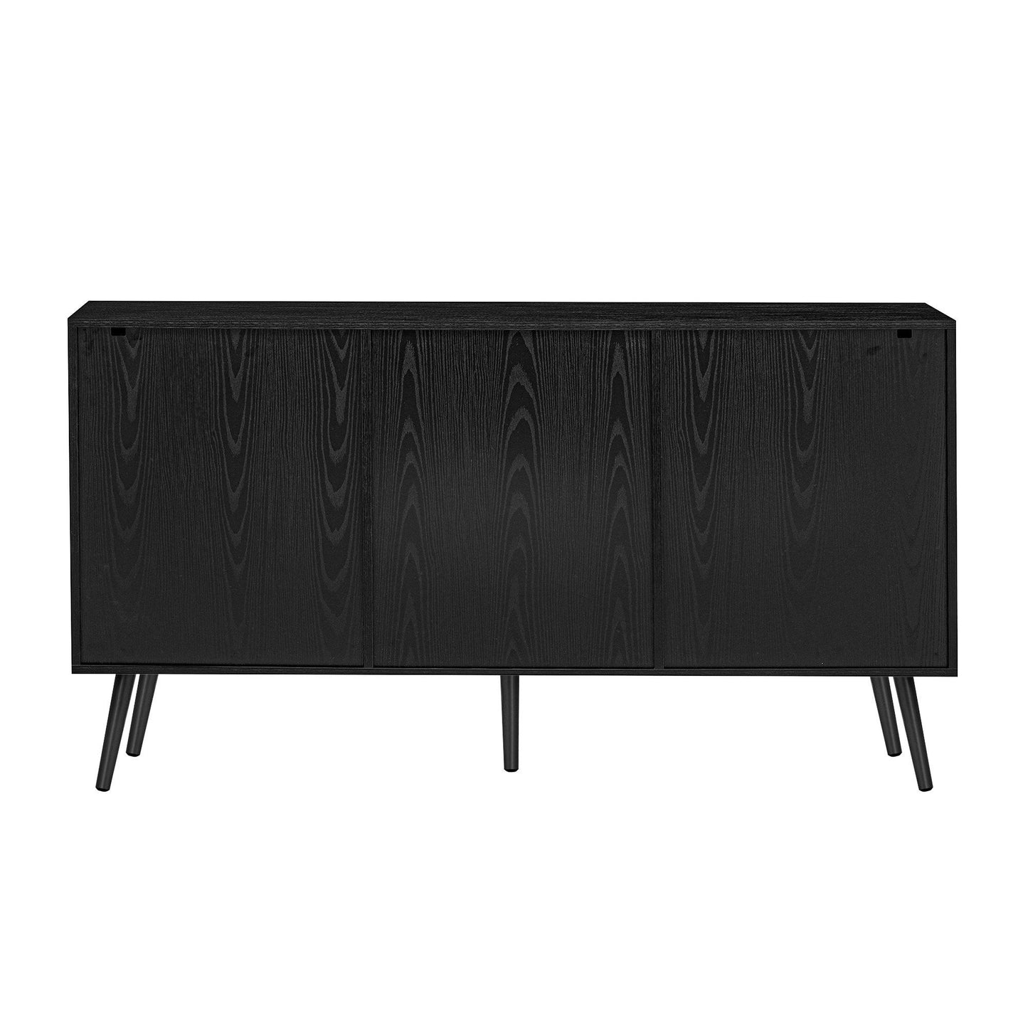 Lachlan Mid-Century Modern Cabinet with 2-Doors & 3-Drawers, Black