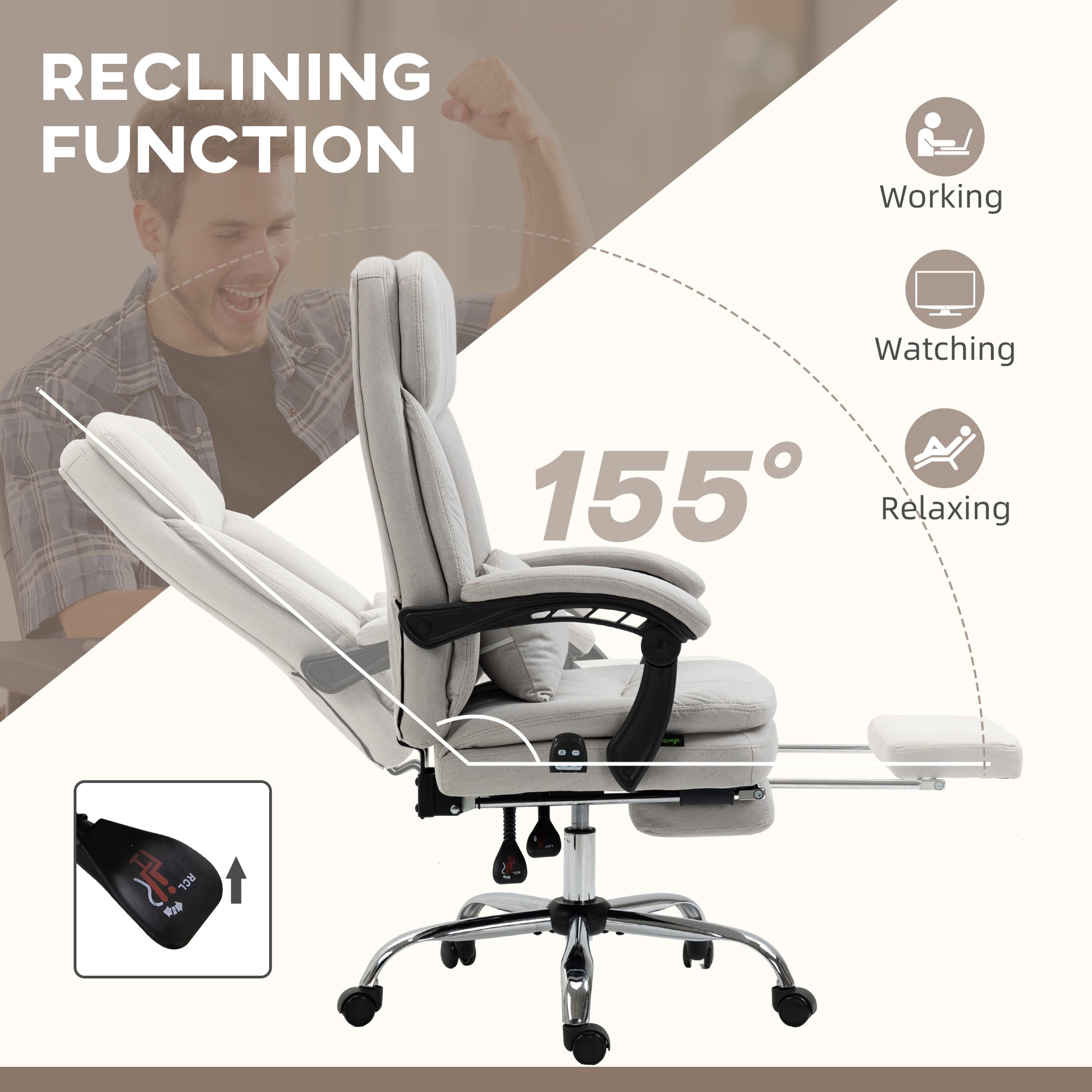 Persimmon Light Gray Microfiber Executive Office Chair