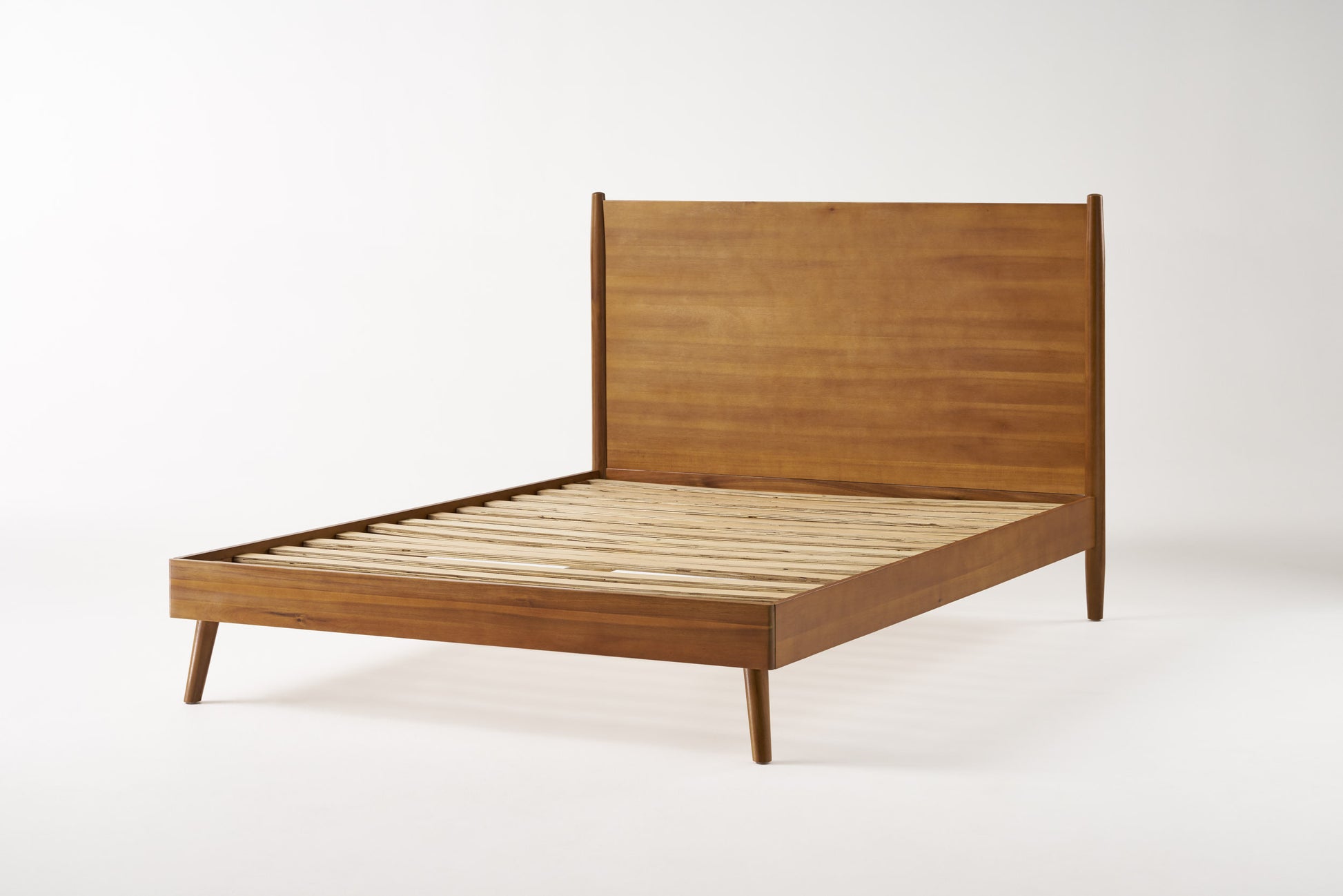 Calliope Mid-Century Modern Solid Wood Platform Bed, Natural