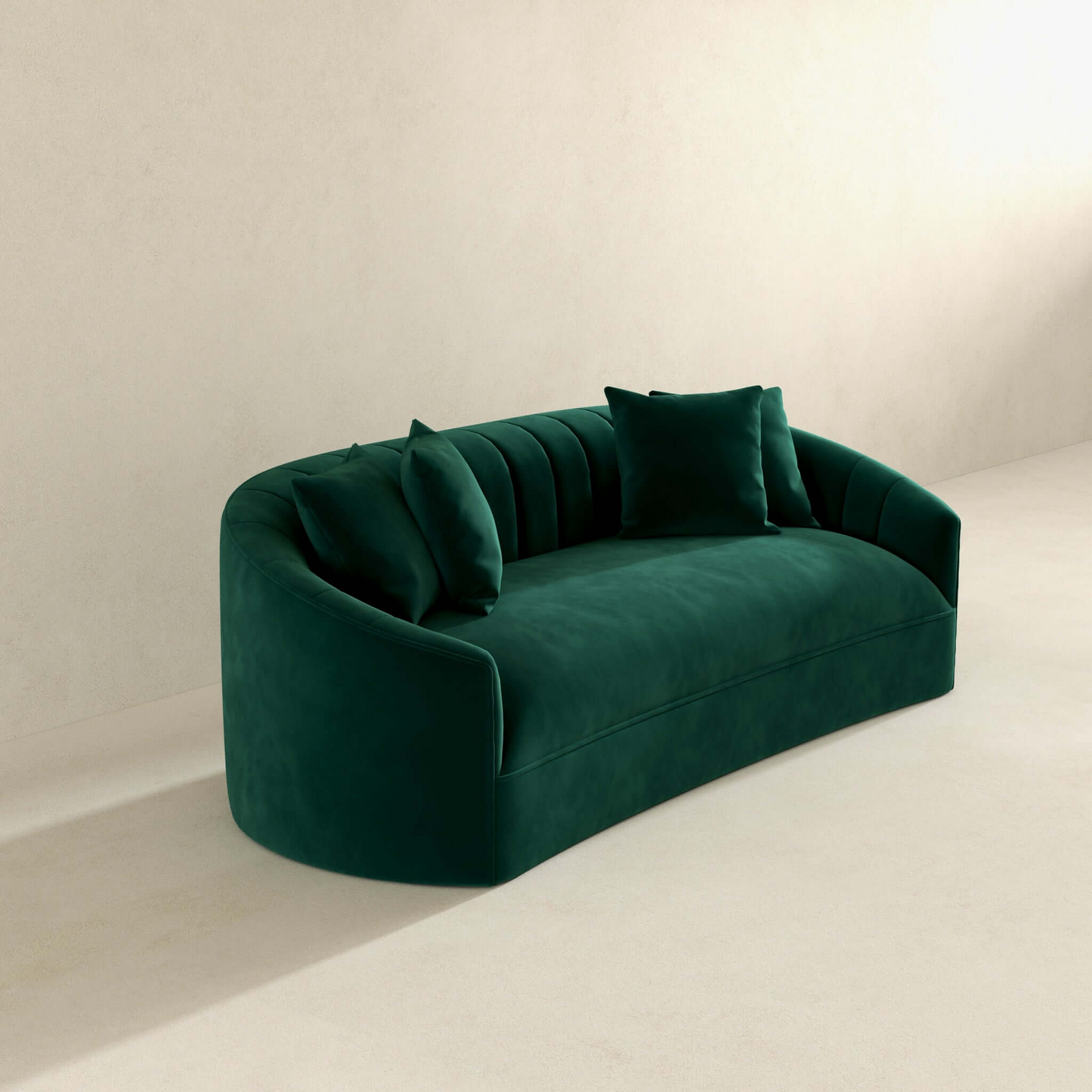 Kante Modern Green Velvet Upholstered Sofa