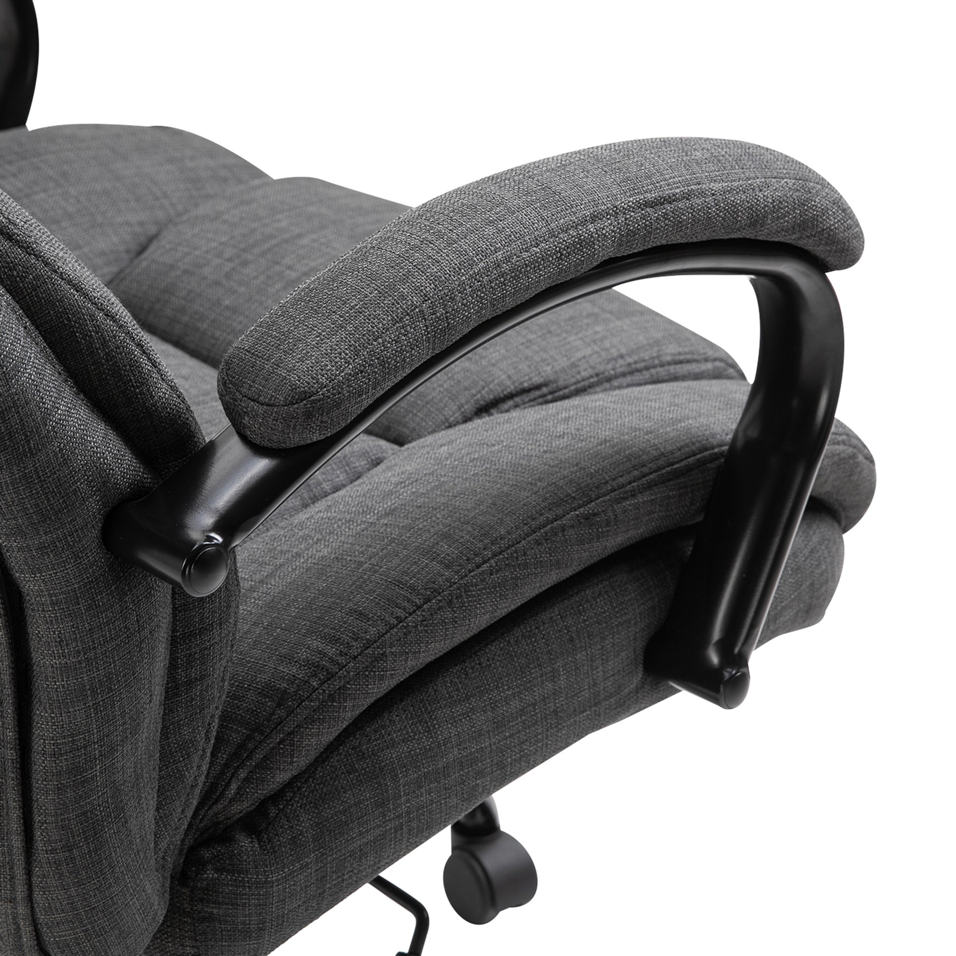 Angelina Big & Tall Linen Upholstered Office Chair, Dark Gray