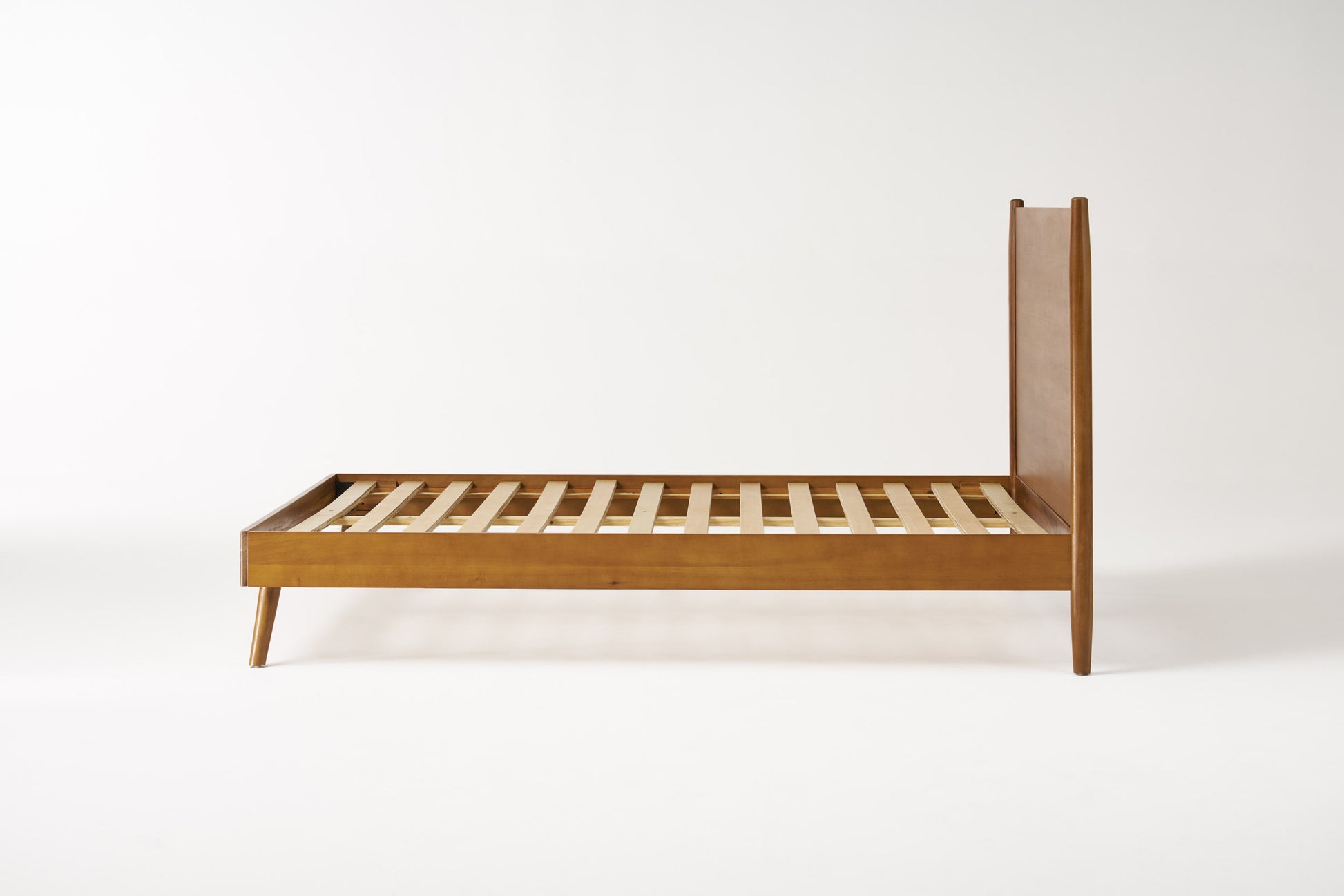 Calliope Mid-Century Modern Solid Wood Platform Bed, Natural