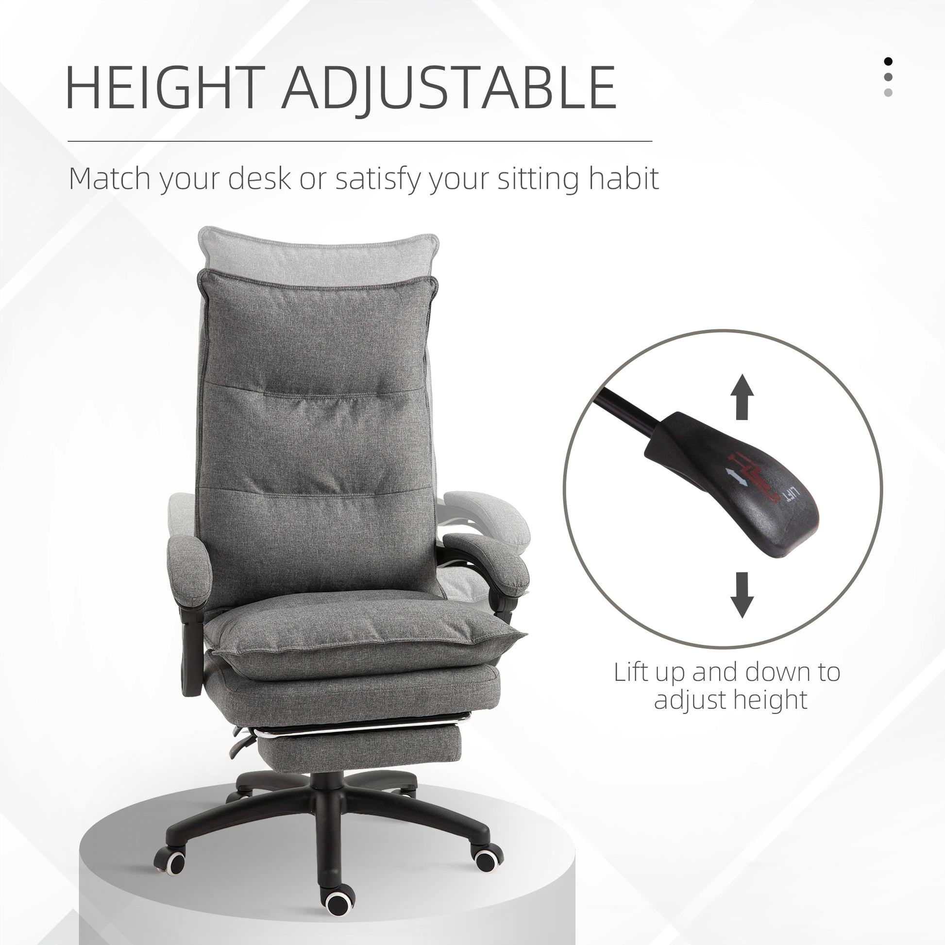 Jetta 360° Swivel Executive Office Chair Adjustable Height, Gray