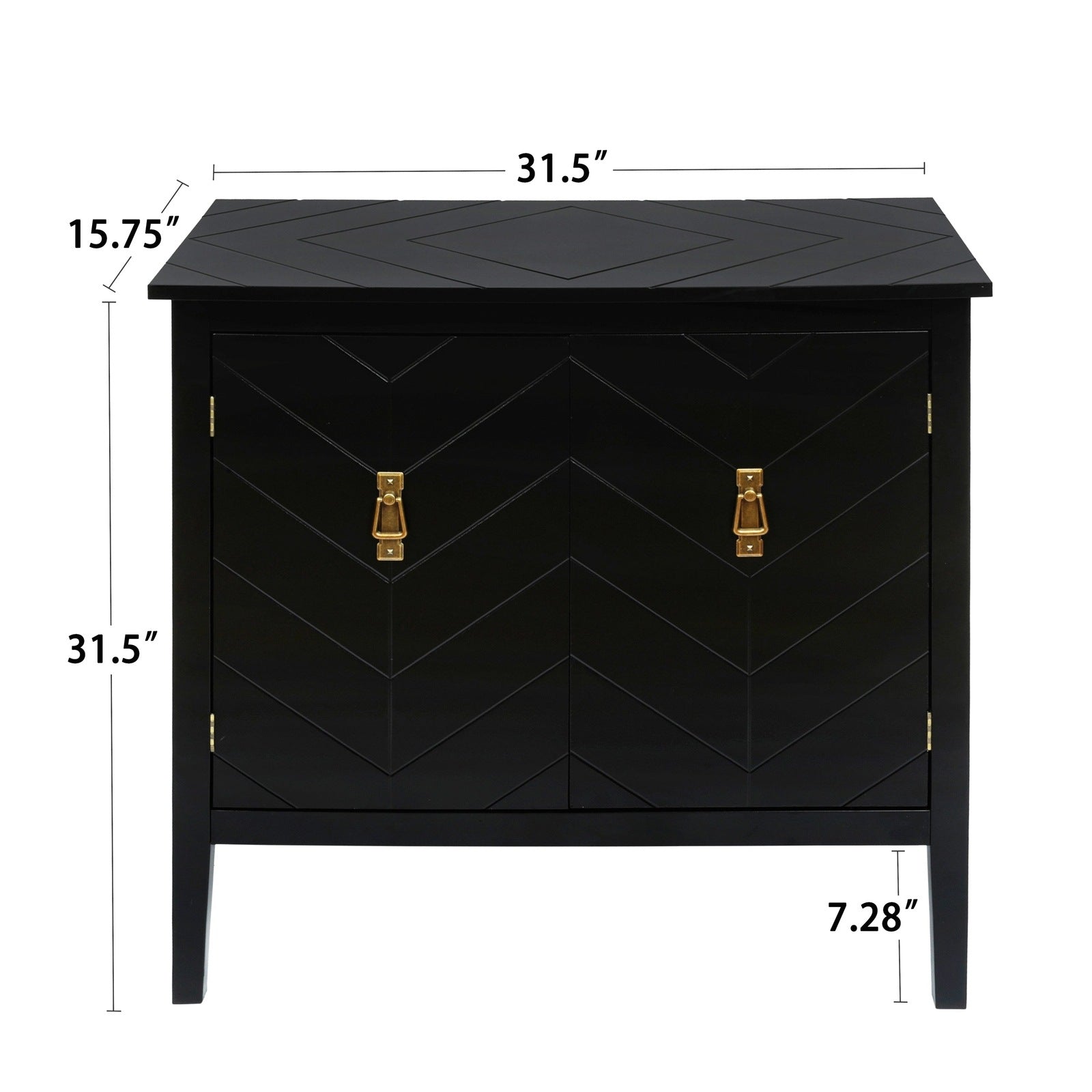 Jordan Modern 2-Door Accent Cabinet - Black