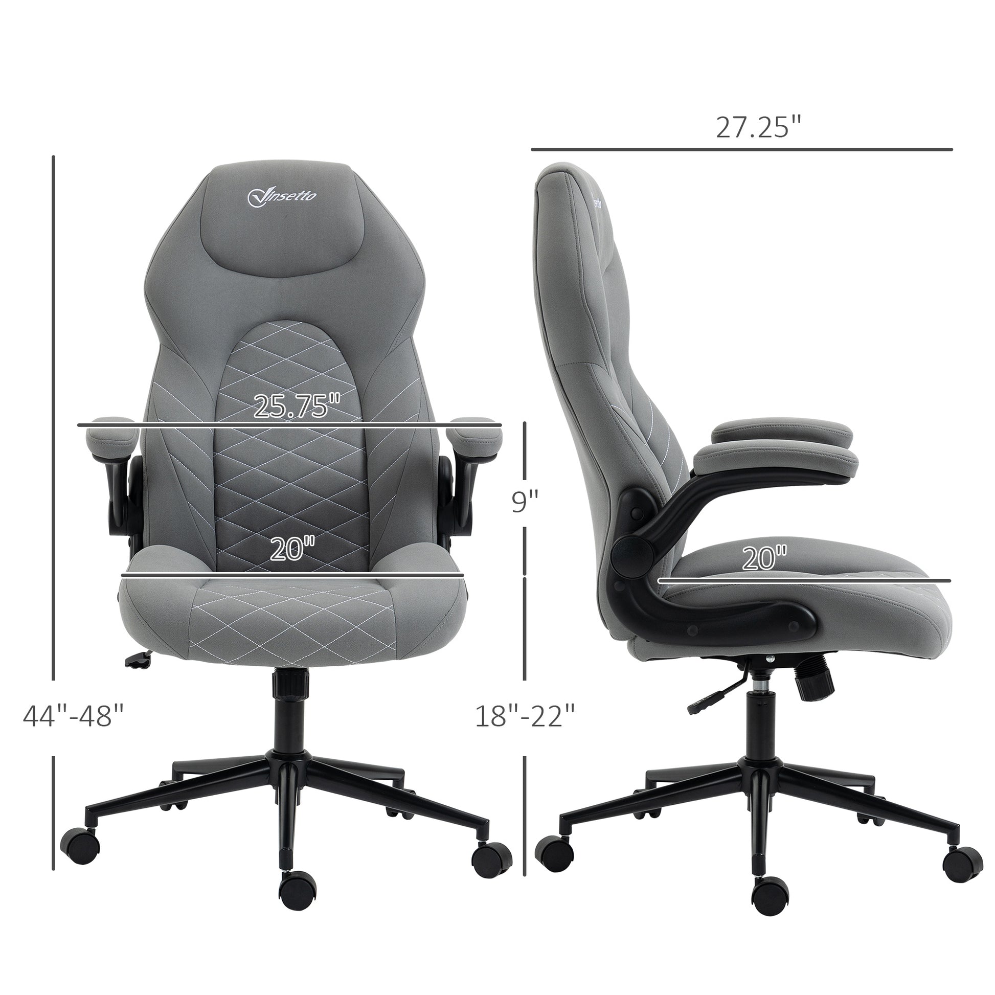 Tallis Light Gray Upholstered Gaming Chair