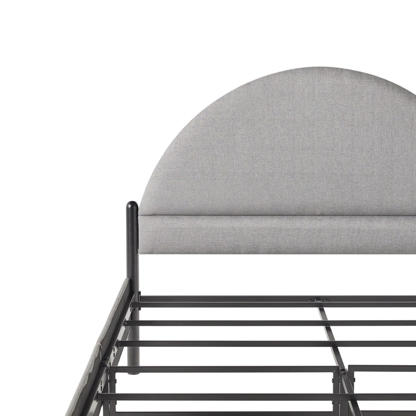 Alina Modern Upholstered Curved Headboard Queen Bedframe – Grey