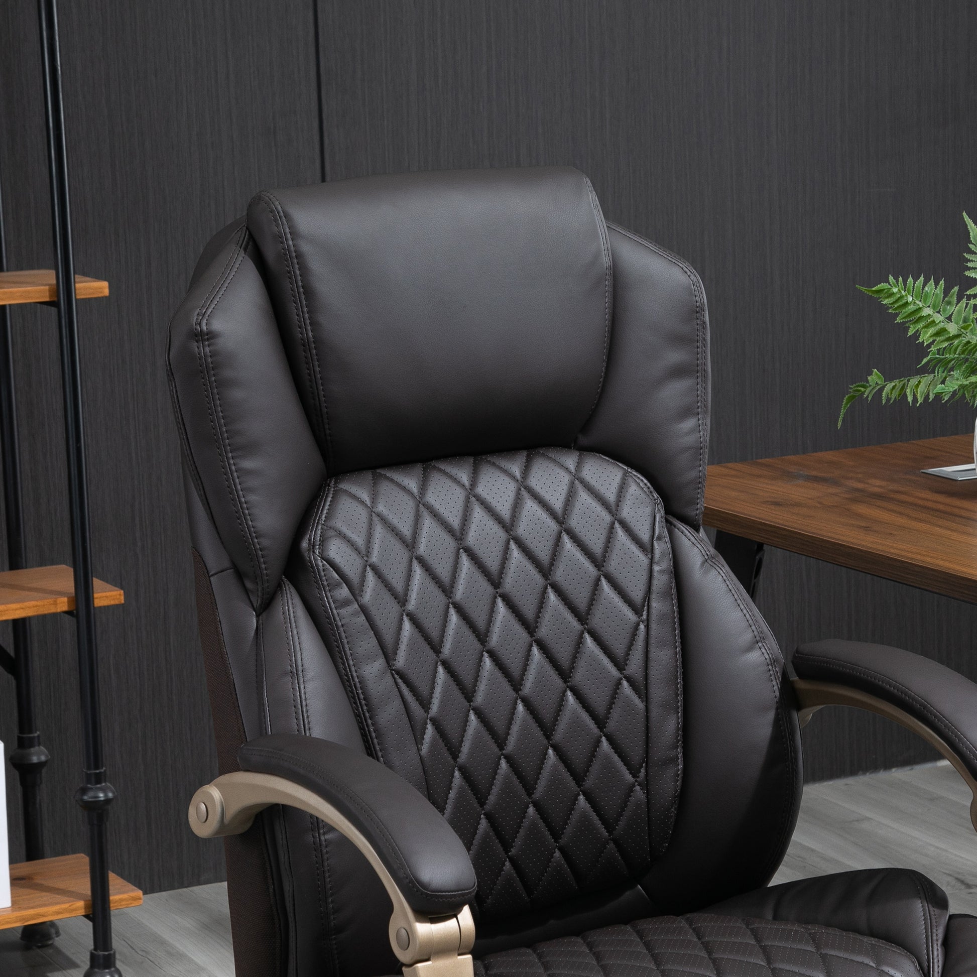 Gwyneth PU Leather Big & Tall Office Chair, Black