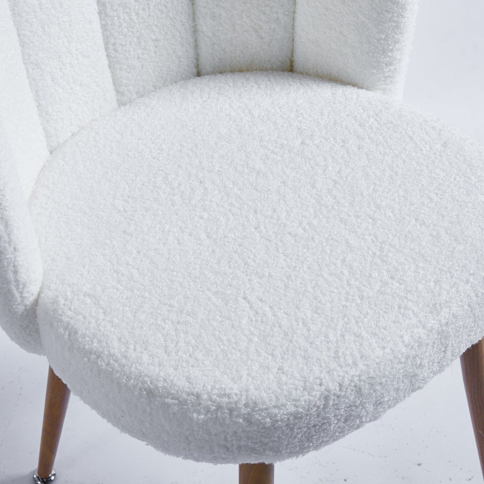 Nixie Morn Faux Fur Side Chairs Set of 2 , White